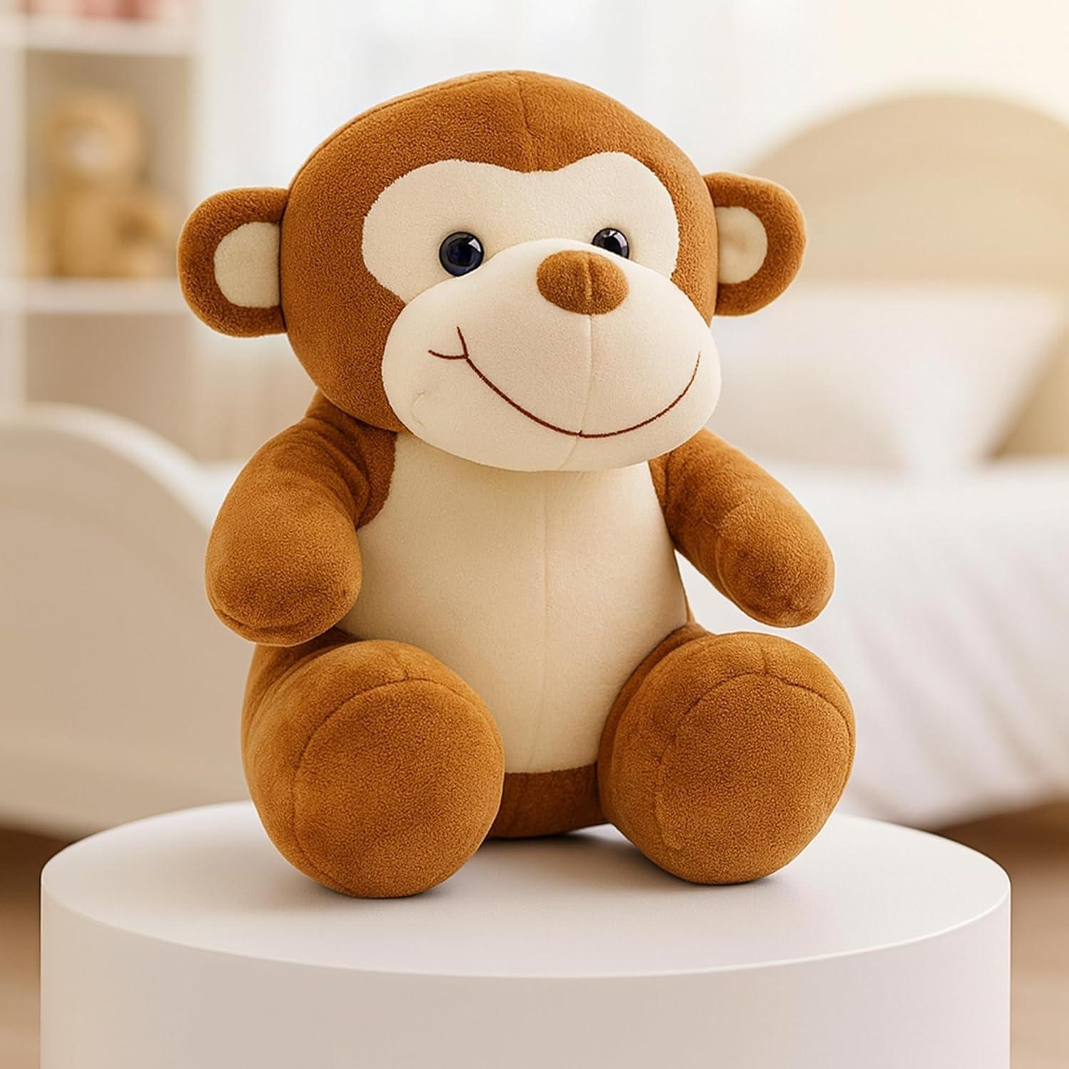 Storescent 28cm Monkey Plushie Stuffed Plush Soft Toy for Birthdays & Special Occasions Girls/Boys, Baby Kids