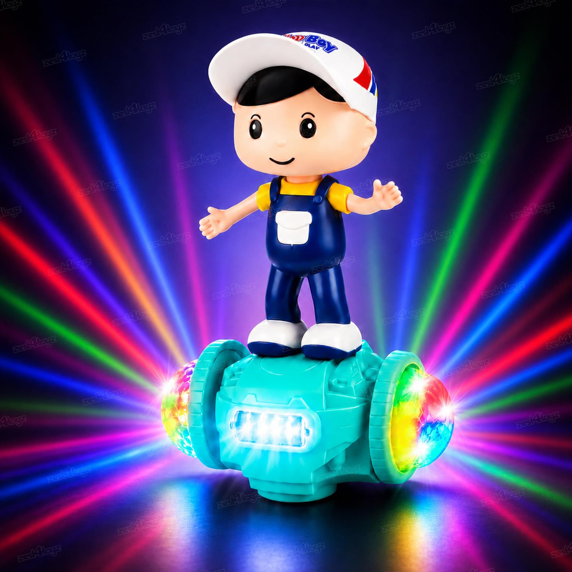 Zest 4 Toyz Musical Toy for Kids 360 Degree Rotating Dancing Boy Doll Toy with 5d Light & Sound Bump & Go Action Toy for 1 Year Old Kids Boys Girls | Birthday Gift