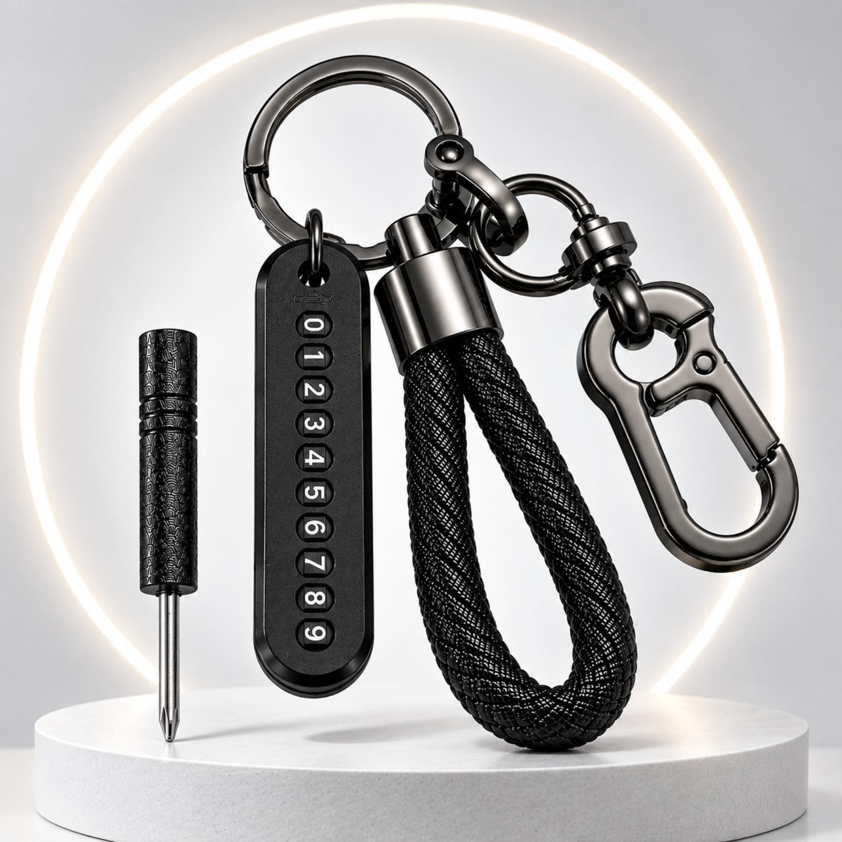 PulGos Premium Anti-Lost Metal Keychain with Hook Clip & Number Tag | Heavy Duty Key Ring for Bike, Car & Scooter | Stylish 𝐆𝐢𝐟𝐭 for Men & Women | Key Chain Accessory for Backpack & Handbag