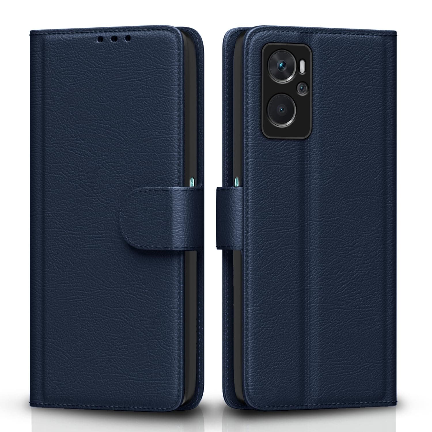 Pikkme Oppo K10 Flip Cover | PU Leather Finish | 360 Protection | Wallet & Stand | Strong Magnetic Flip Case for Oppo K10 (Blue)