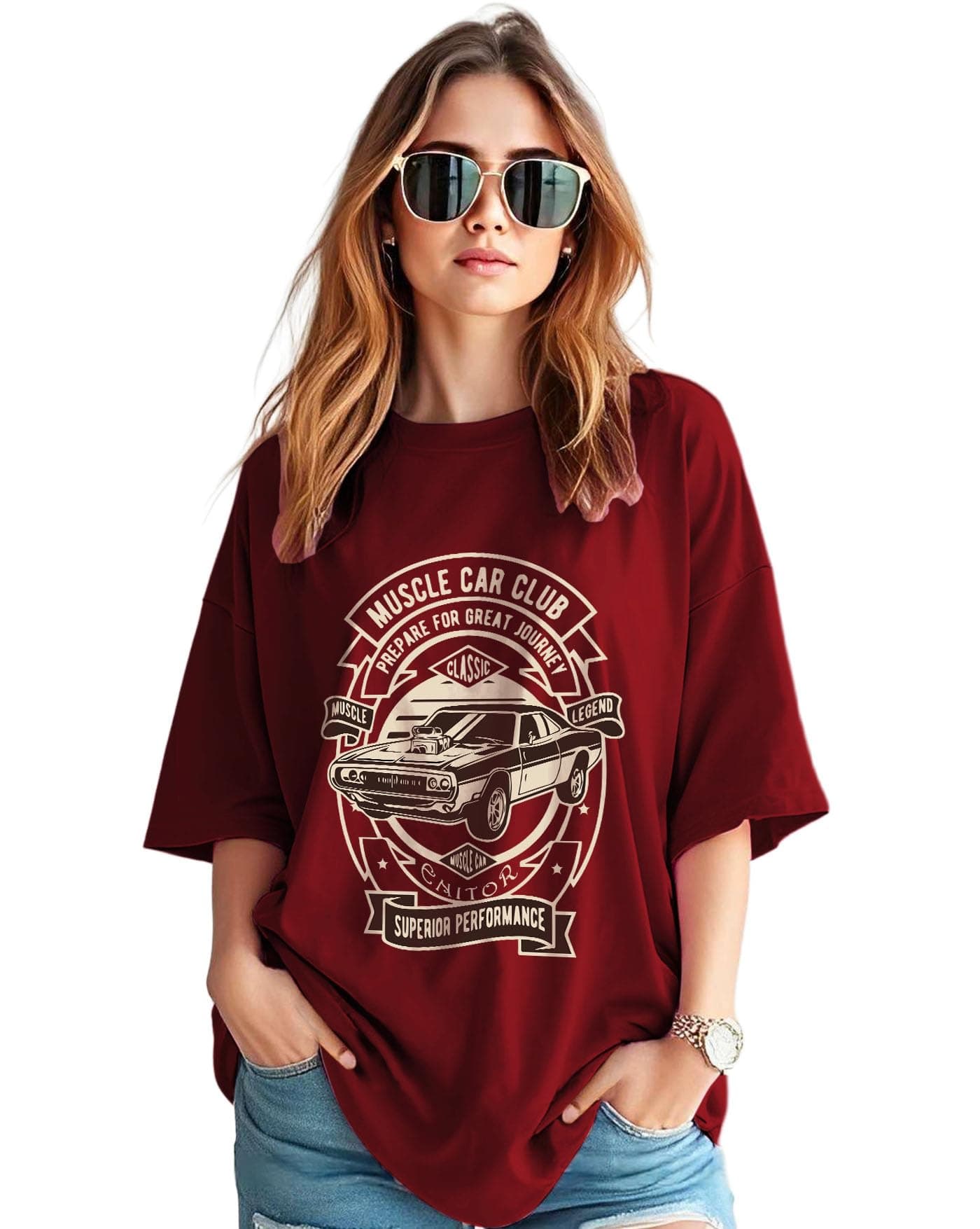 AUSK Oversized T-Shirt for Womens || Graphic Front Printed Loose fit Womens Tshirt