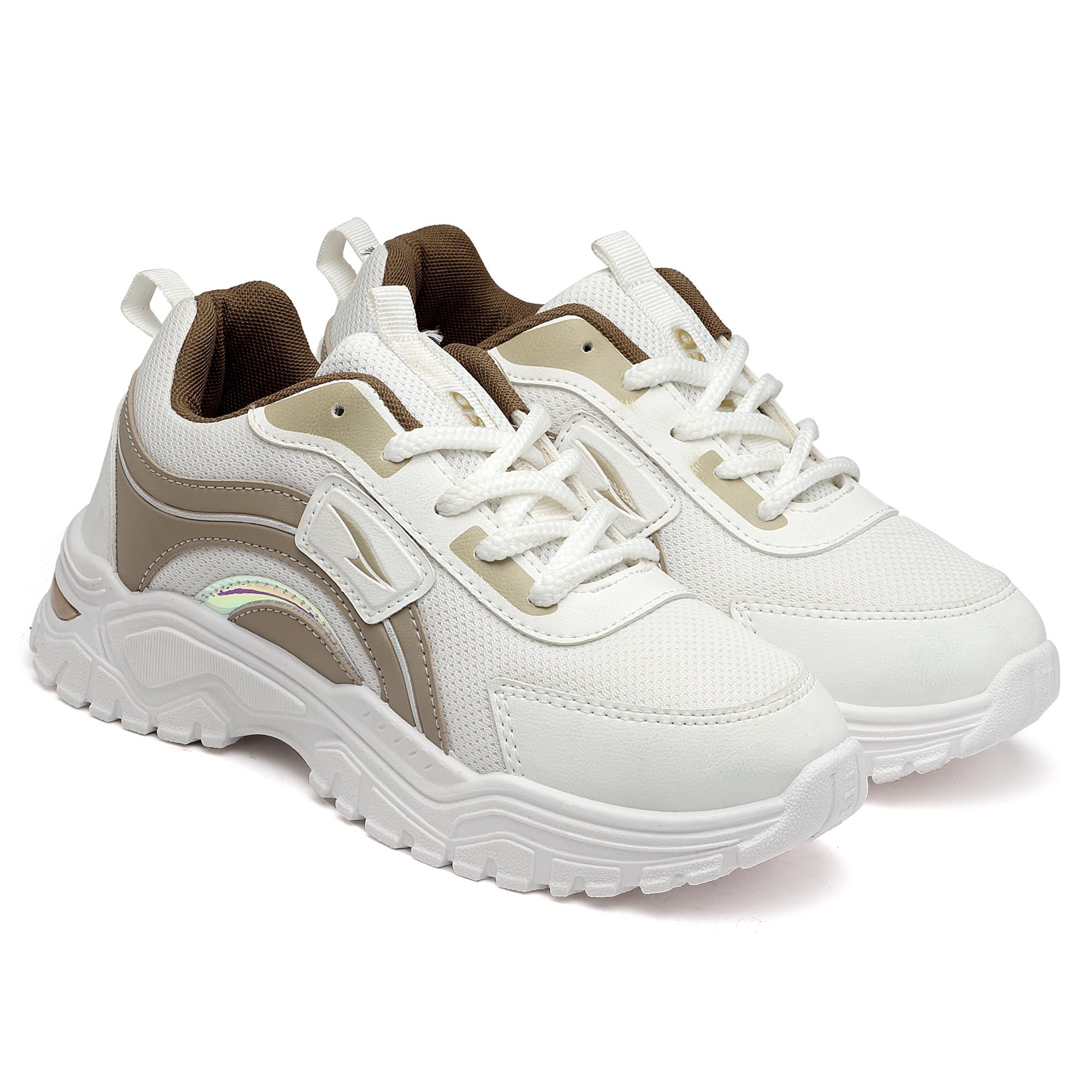 ASIAN Women FLORA-03 Running and Casual wear Running Shoes with Laces, Lightweight and Comfortable Shoes Gym and Sports Shoes for Women & Girls with Stylish Design