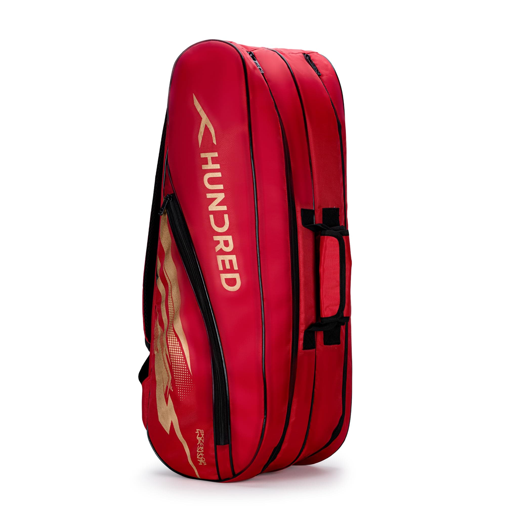 Hundred Cosmogear Badminton Kit-Bag (Red)|Double Zipper|Bag with Front Zipper Pocket, Polyester