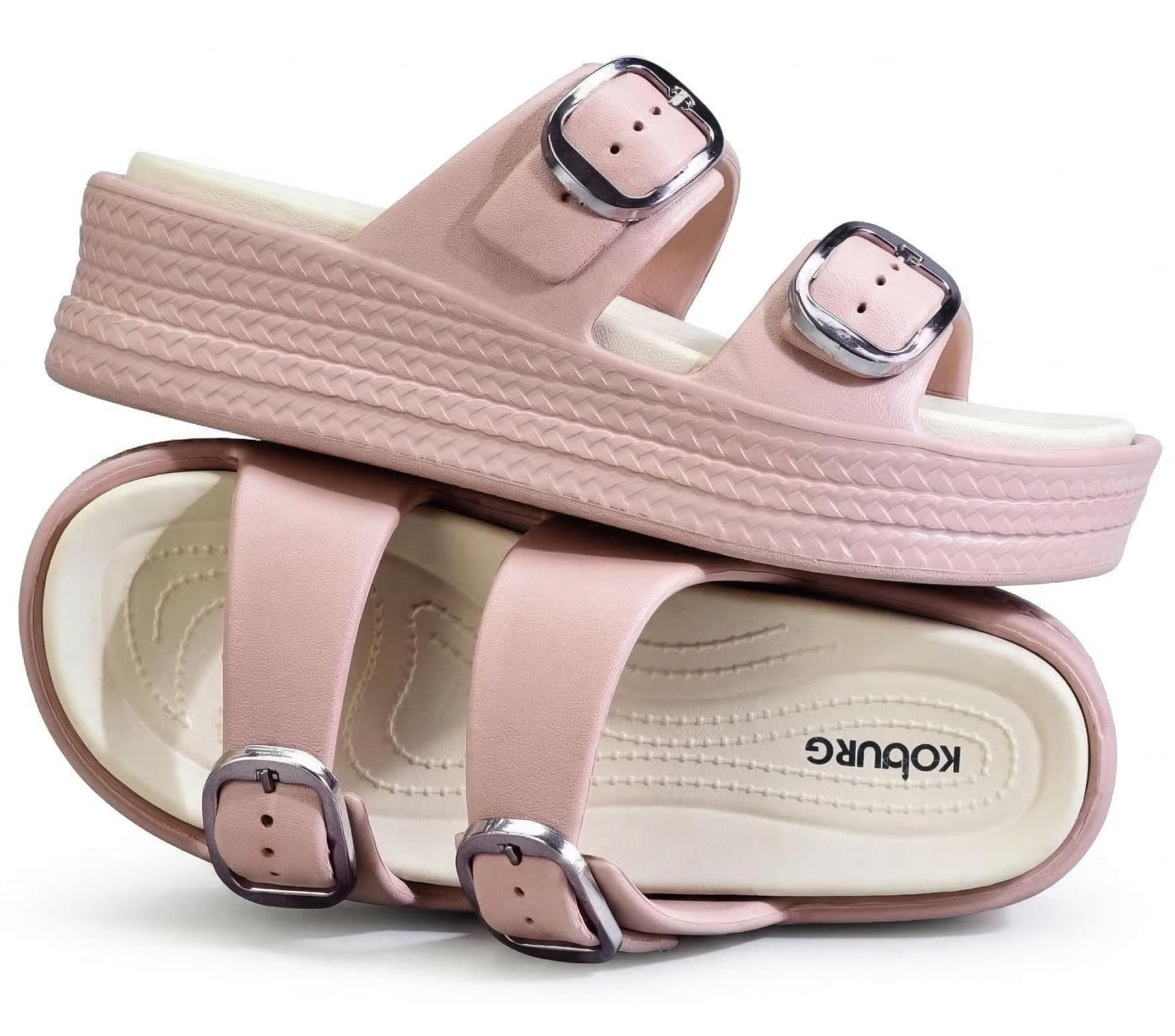 KOBURG Diva Sandals for Women | Durable | Lightweight | Daily | Stylish | Comfortable | Antiskid | Heels | Easy to Clean Sandals | Extra Soft Slide | EVA Sole KS-444