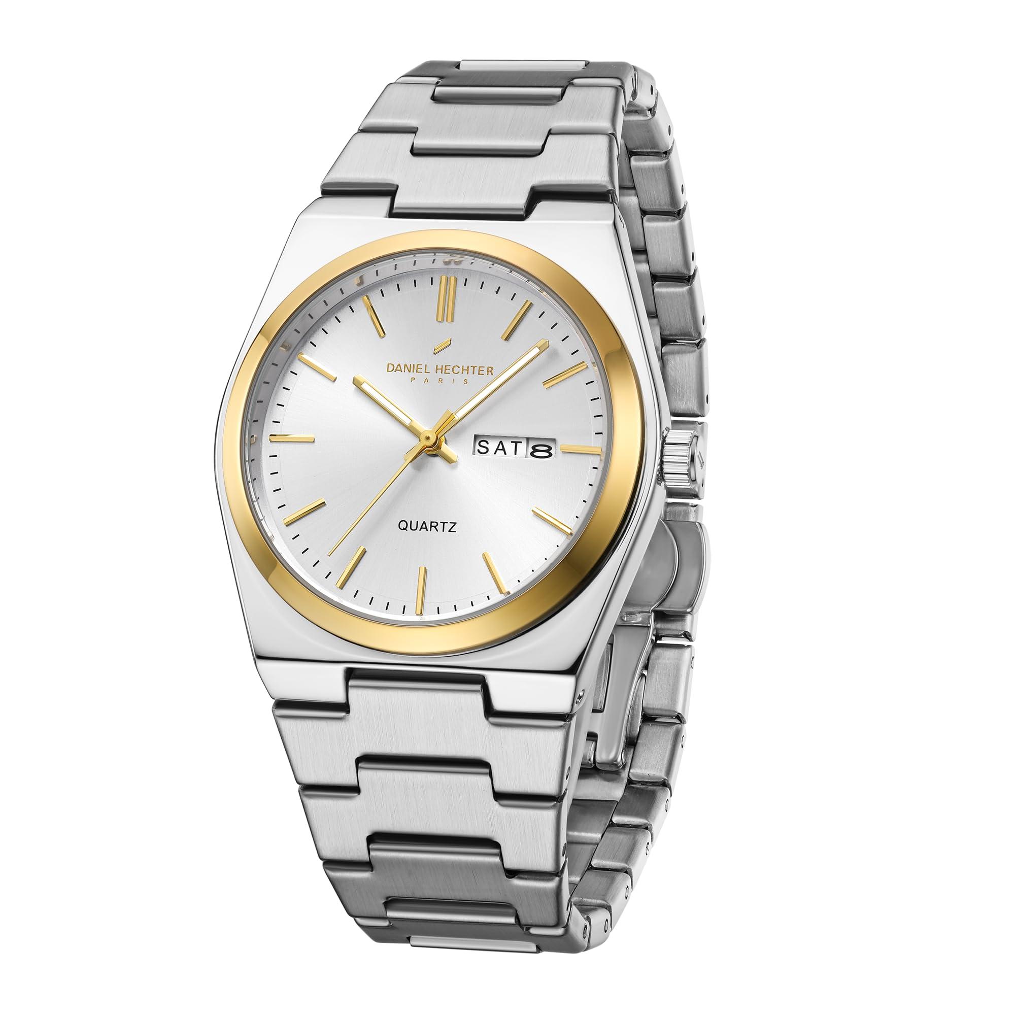 Daniel Hechter Paris Avenue Hoche Collection Modern Analog Watch for Men with Round Dial and Stainless Steel Band-DHM1004