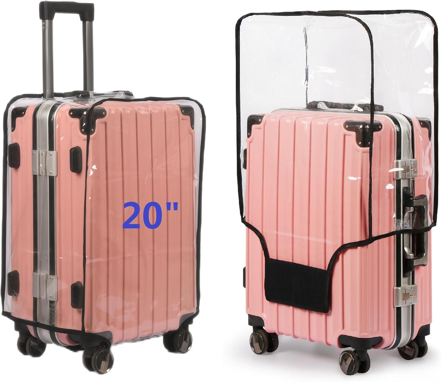 NYALA 20 Inch Protective Trolley Bag Cover | Transparent Suitcase Bag Cover | Waterproof Dust Proof Luggage Cover, Clear PVC Suitcase Covers Protectors (48x37x23 CM)