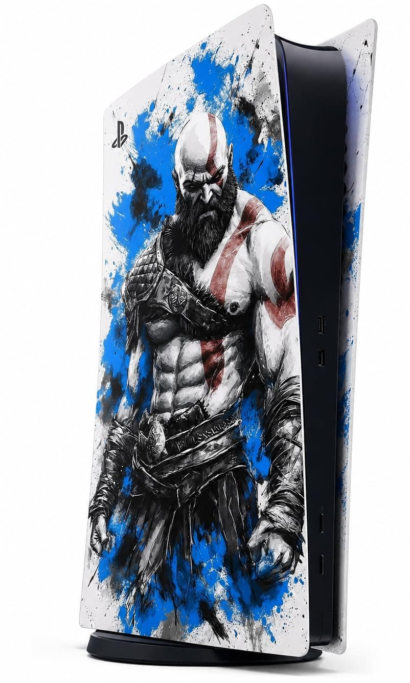 Wrapverse ps5 God of war Fat Digital Edition Wrapverse Skin Sticker for PS5 Fat Disc Edition| Premium Vinyl Decal Wrap | Anti-Scratch, Bubble-Free, Easy Installation