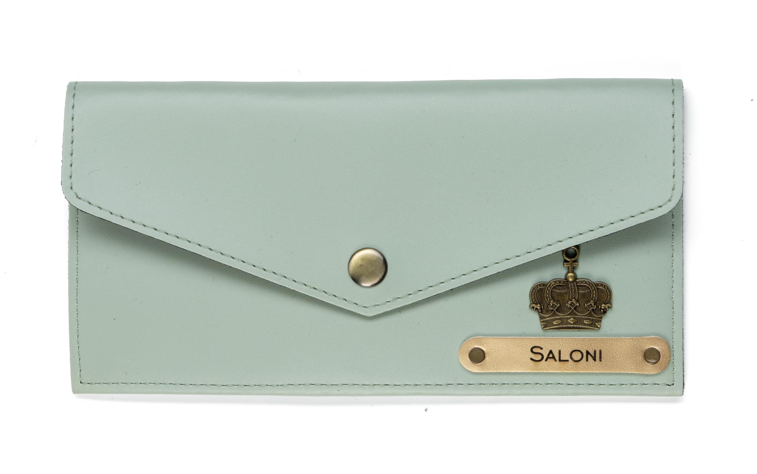 AICA Personalized Name & Charm Leather Womens Wallet (Mint Green) | Customized Gifts for Women Girls | Gifts for Women | Wallet for Woman | Diwali Gifts | Wallet for Women | Corporate Gifts for Staff
