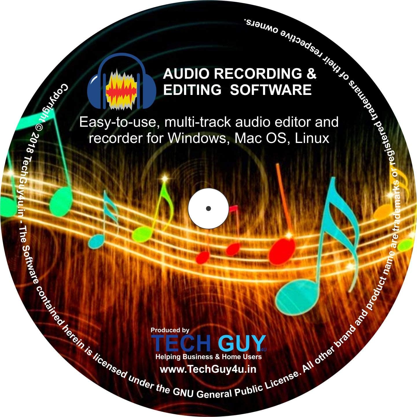 TechGuy4u Audio Recorder and Editor - Your professional sound studio for recording, editing and playing all common audio files: WAV, AIFF, FLAC, MP2, MP3, OGG Vorbis I For PC + Mac
