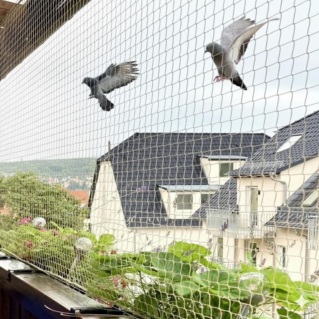 Mr. Right Pigeon Net for Balconies, Bird Control, Anti Bird and Monkey Heavy Duty HDPE Mesh Net for Balconies (10x6ft), Installation Kit Included
