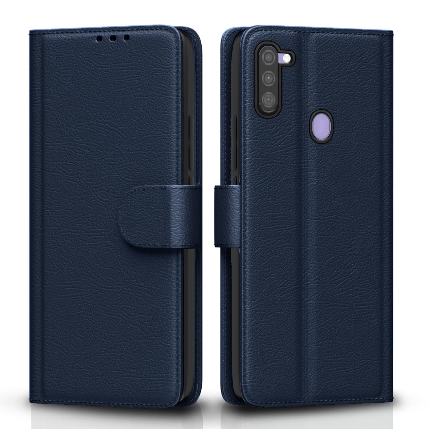 Pikkme Samsung Galaxy M11 Flip Cover PU Leather Wallet Case for Samsung Galaxy M11 (Blue)