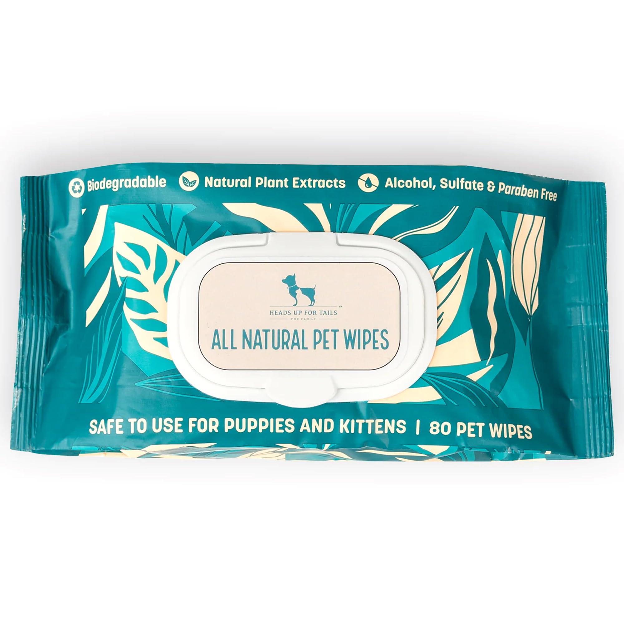 HUFT Biodegradable Pet Wipes – 80 Wipes | Gentle Cleaning Wipes for Dogs & Cats | Alcohol-Free & Skin-Friendly | Deodorizing & Hygienic | Ideal for Daily Use, Travel & Quick Grooming