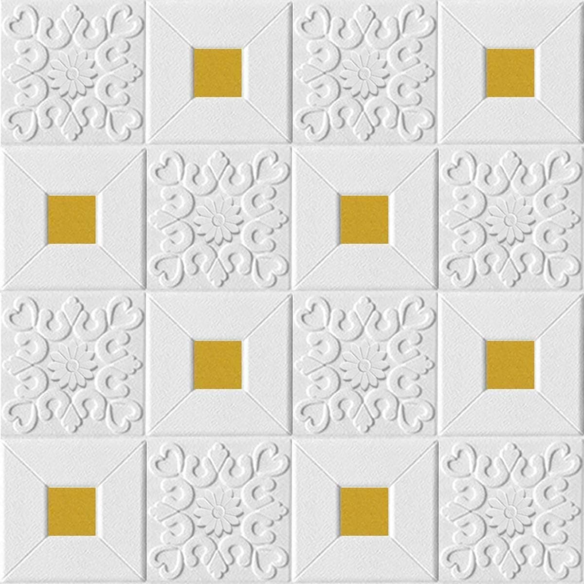 Barebeauty 3D Wall Panel Wallpaper, Self Adhesive PE Foam Brick Sticker, Waterproof Wall Covering for Home Decor, 70 x 70 cm (Pack of 6, 31.62 Sq. Ft. Approx)