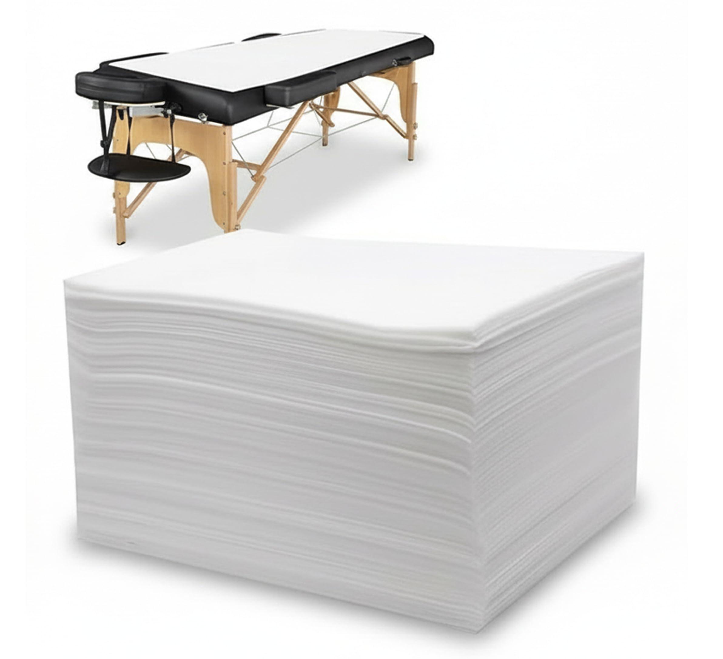 100pcs Disposable Bedsheet for SOR Salon, Spa, Parlor, Massage Table, Travel, Hotels (30x72inch) 15 GSM Thickness Non-Woven Fabric