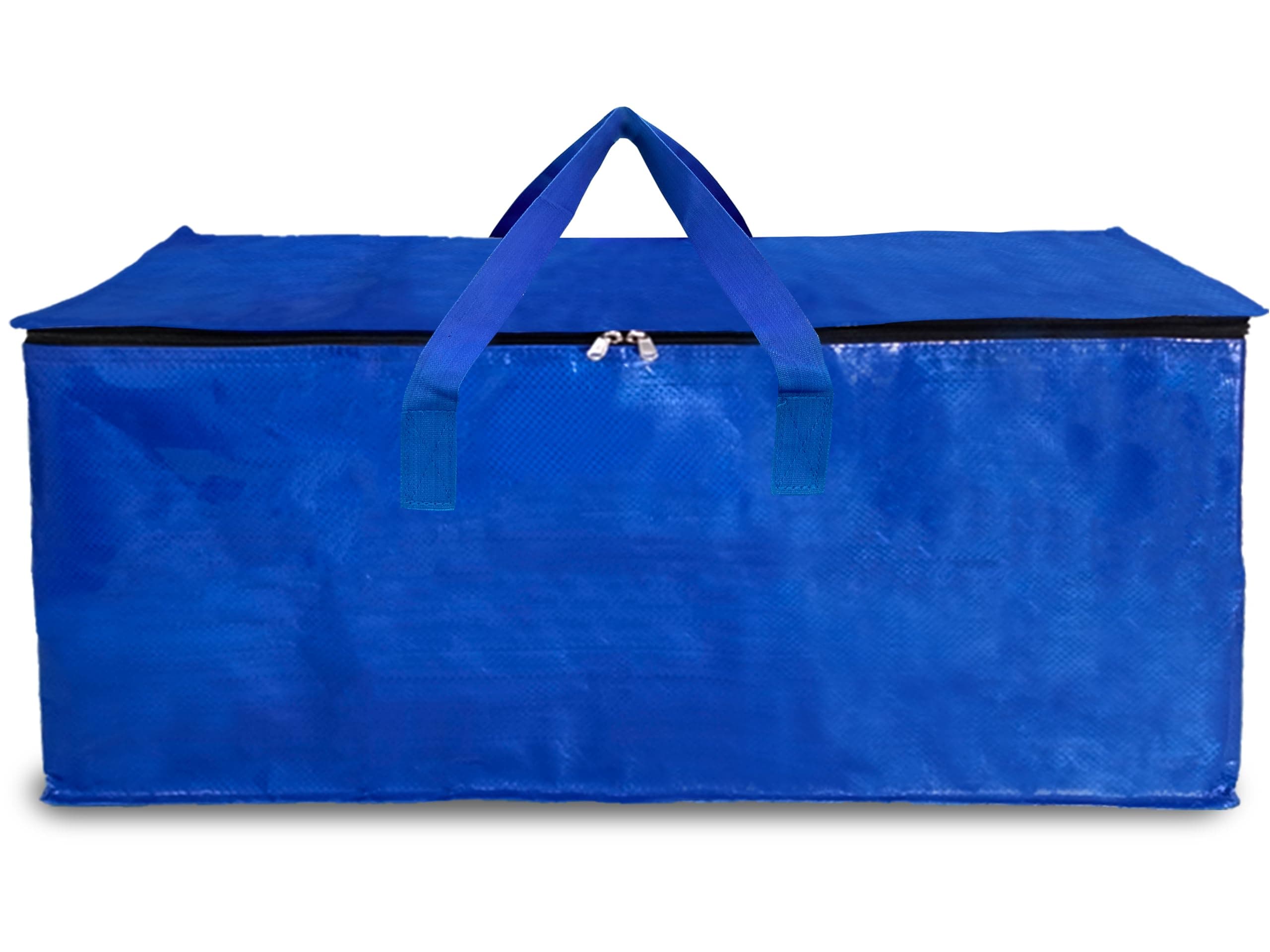 Shalimar Large Capacity Foldable Under Bed Storage Bags/Duffle Bag for Travel/Moving Wardrobe Organizer | Comfortable Handles | Water Resistant | 28.5Lx13.5Wx13.5H Inches | Pack of 1 - Blue