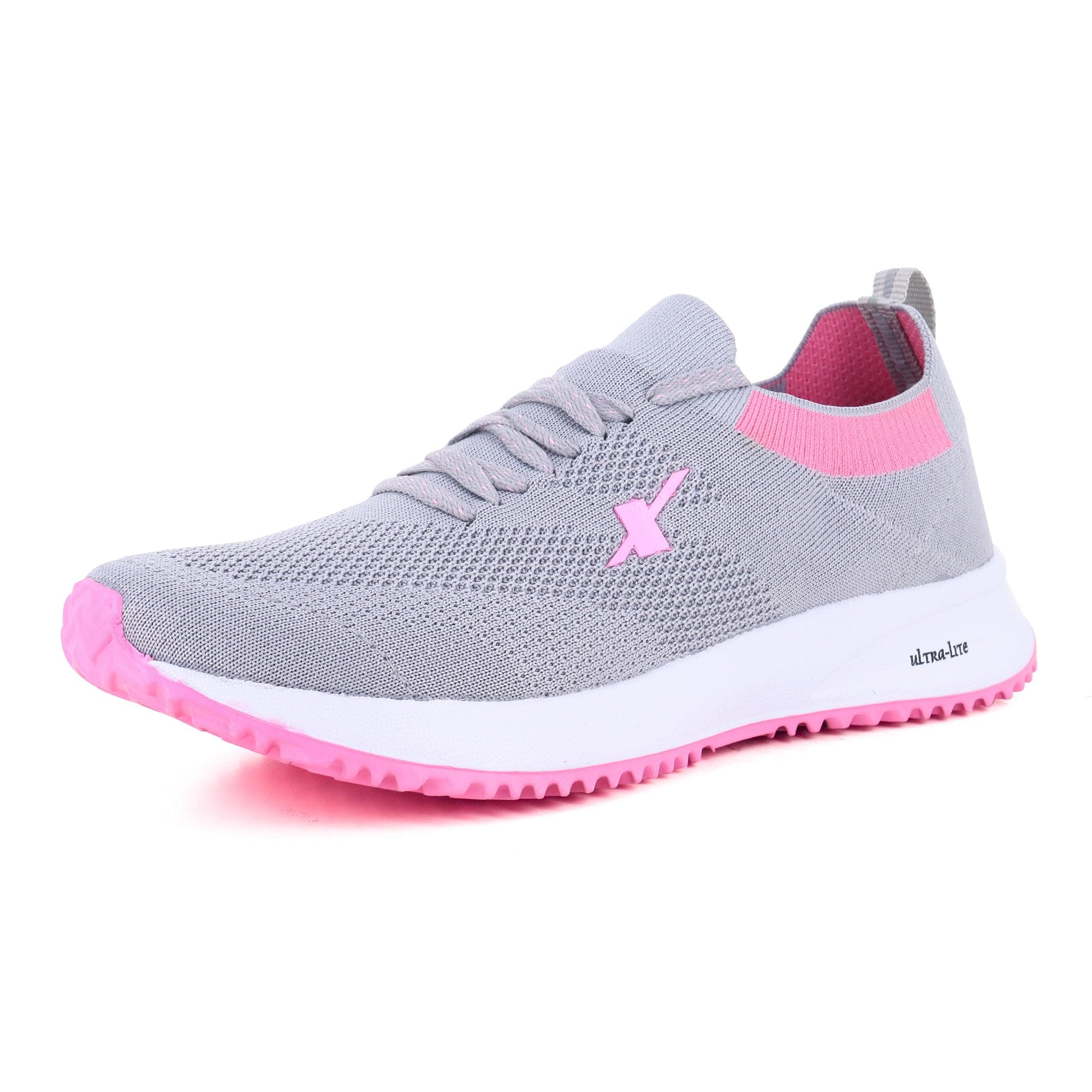 SPARX Sports Shoes for Women, SL-167 – Stylish Slip-On Sports Shoes with Lightweight Comfort, Breathable Support Grey Pink