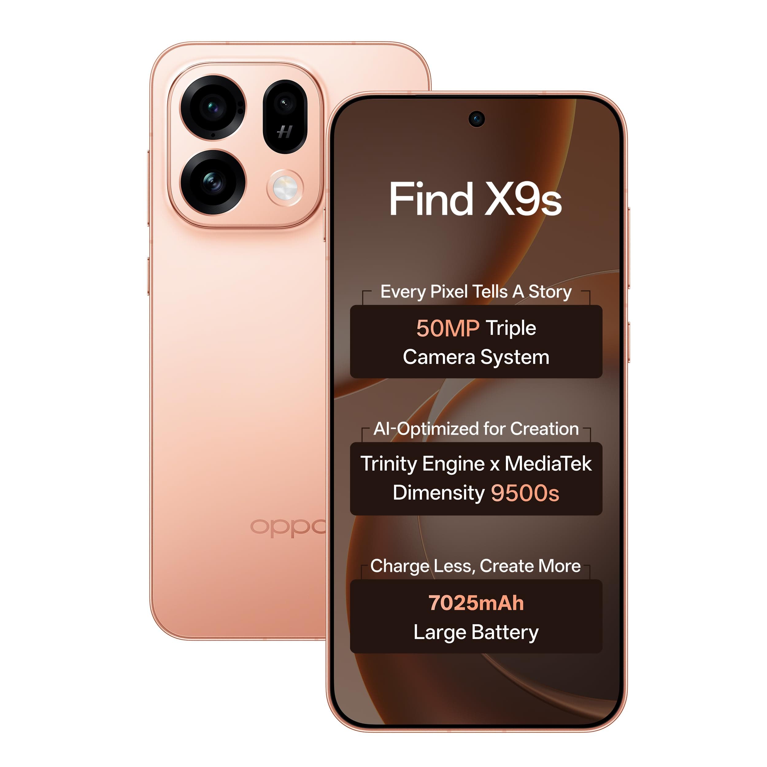 Oppo Find X9s 5G (Sunset Orange, 12GB, 512GB) | Hasselblad 50MP Triple Camera | 120× Super Zoom | MediaTek Dimensity 9500s | 7025mAh 80W SUPERVOOC | ColorOS 16