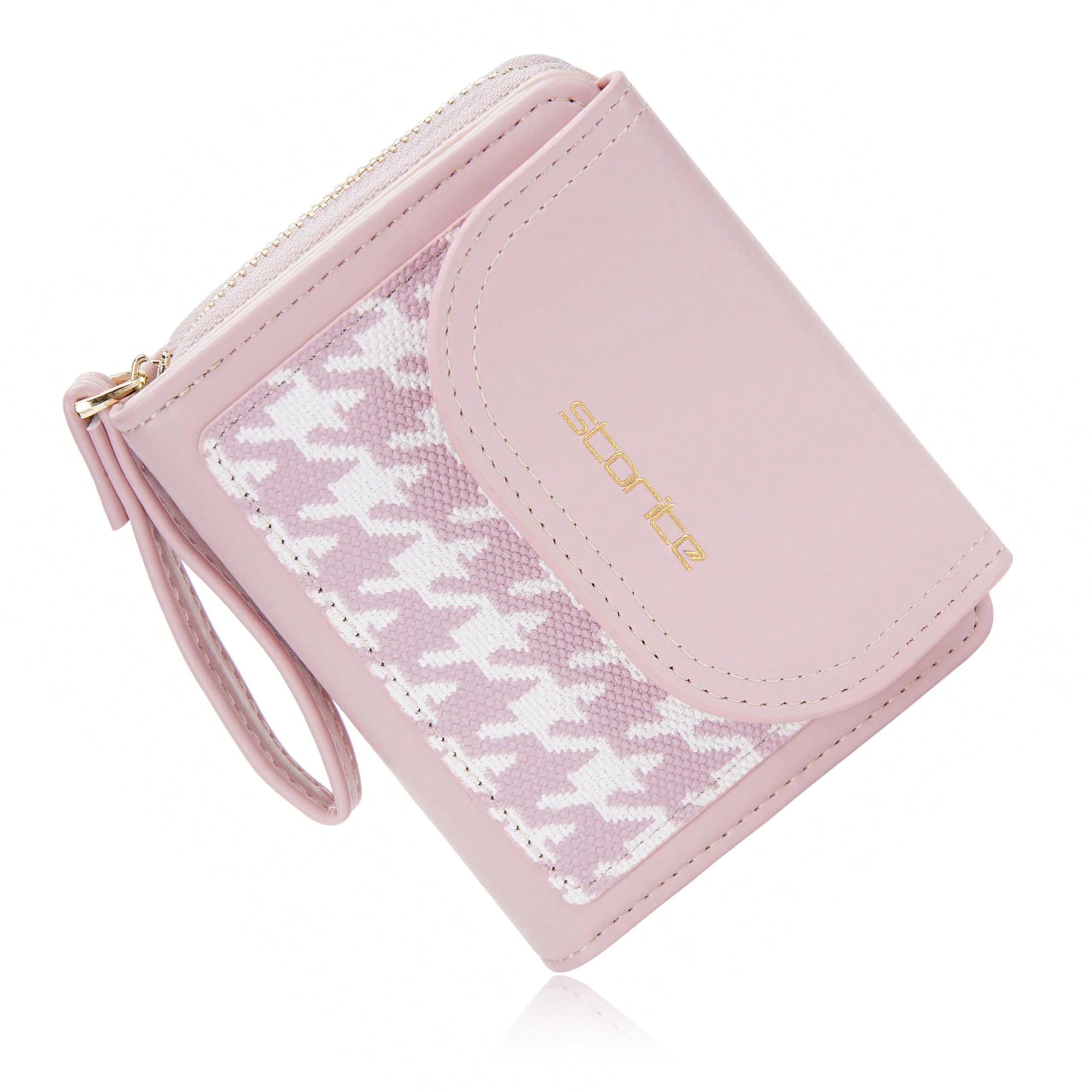 Storite Women's PU Leather Wallet, Pink