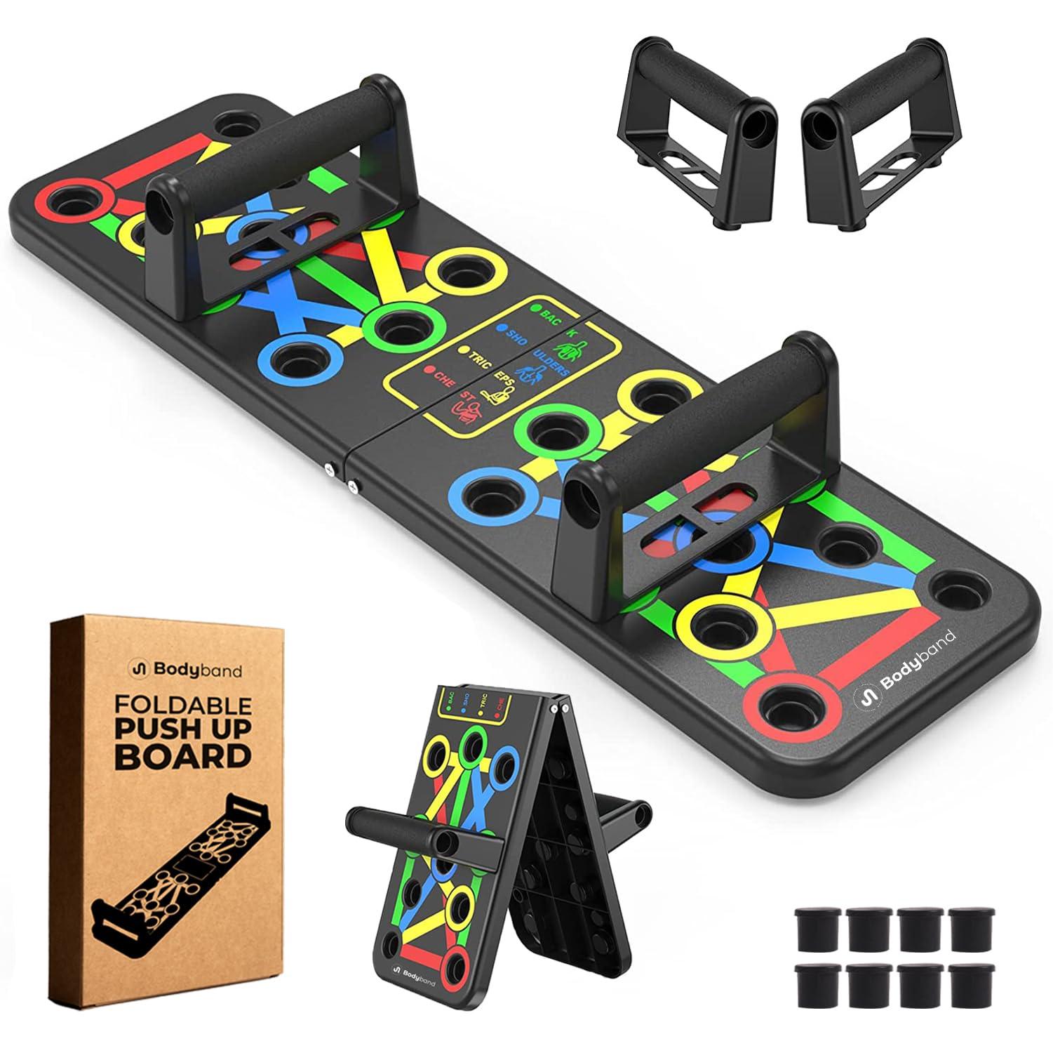 Bodyband Push Up Board Multifunction Professional Push Up Board For Chest, Back, Shoulder, Triceps Foldable Push Up Bar Portable Home Gym Equipment For Men & Women - Black