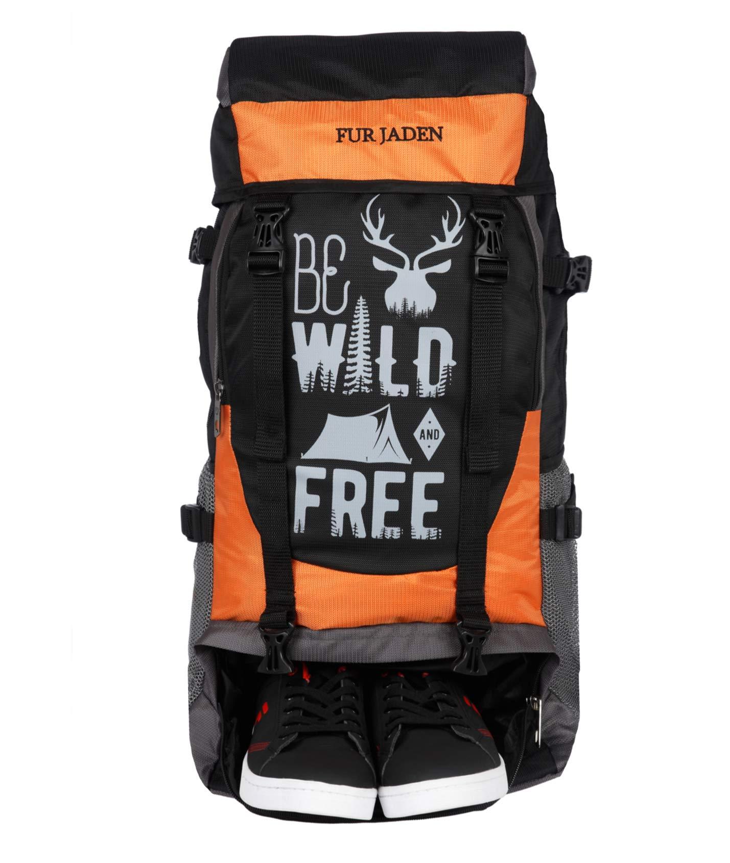 Fur Jaden 55 LTR Rucksack Travel Backpack Bag for Trekking, Hiking with Shoe Compartment, Multicolor