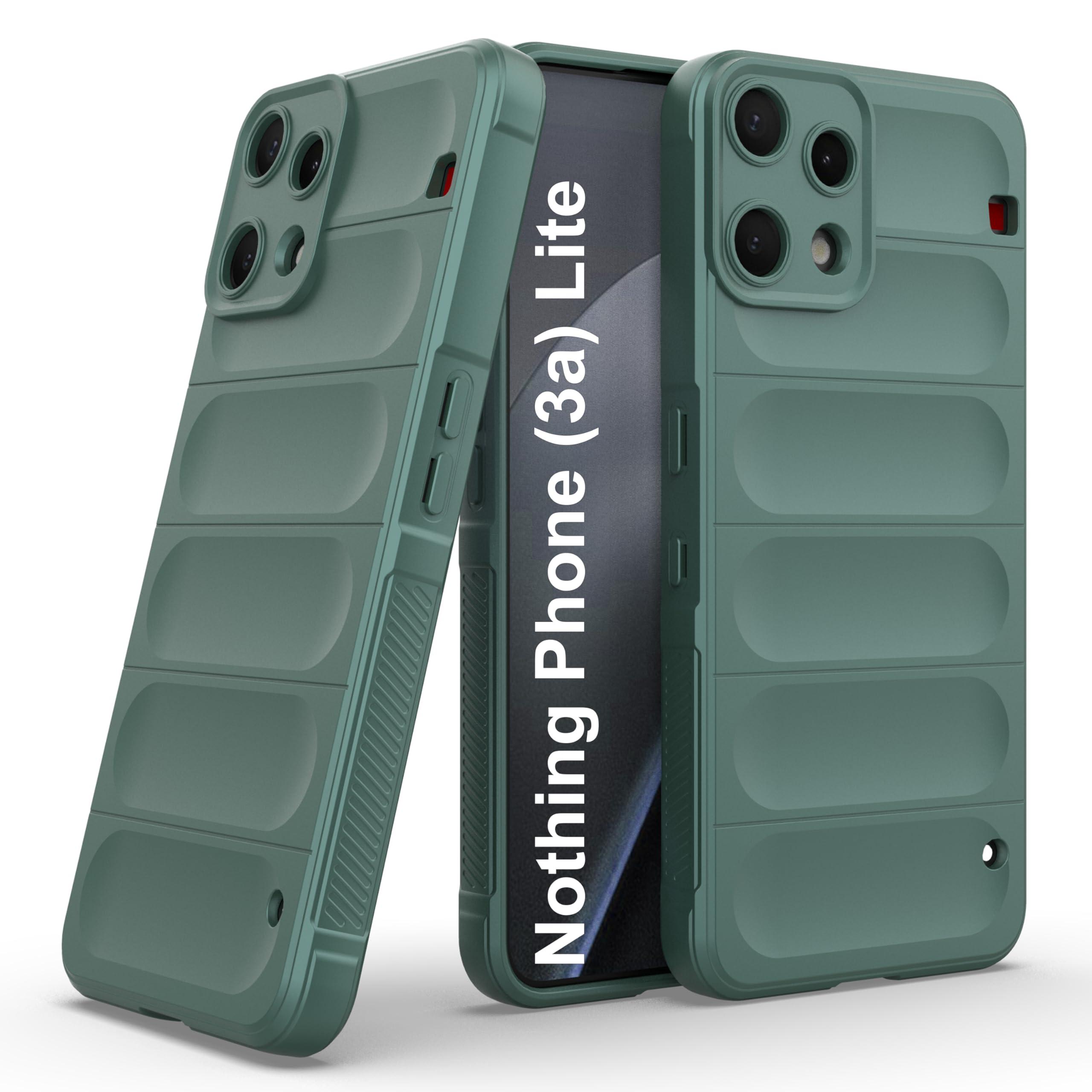 Zapcase Back Case Cover for Nothing Phone 3a Lite | Compatible for Nothing Phone 3a Lite Back Cover | Liquid Silicon Magic Case for with Camera Protection | Dark Green