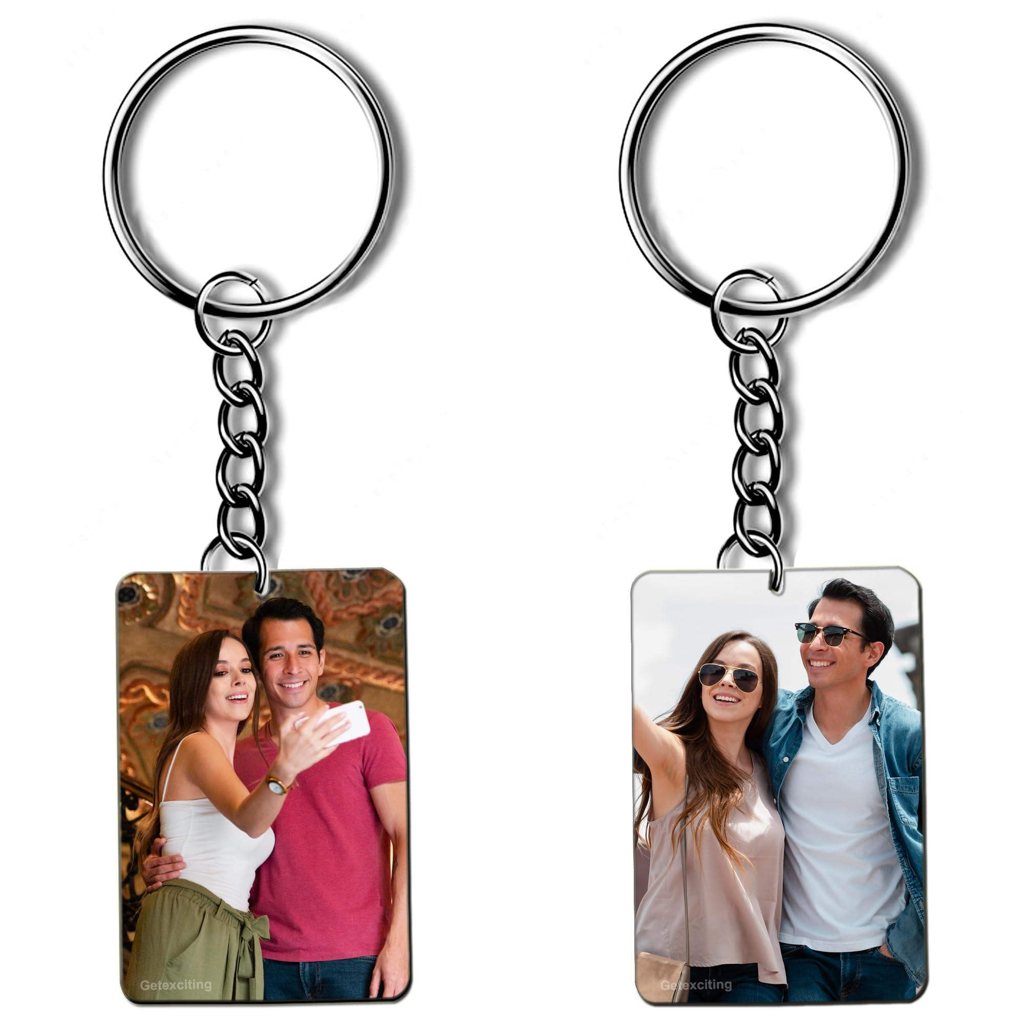 Customised/Personalized Photo Key chain For Men,Car,Bike Set off 2 Keyring