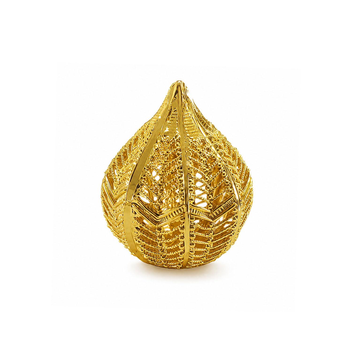 VAMA FASHIONS 18K Gold Plated Modak for Ganpati Decoration Jali Design Table Top Ganesh Chaturthi Pooja Ornament Showpiece for Ganpati Bappa Shringar Laxmi Puja Diwali Home Decor Festive