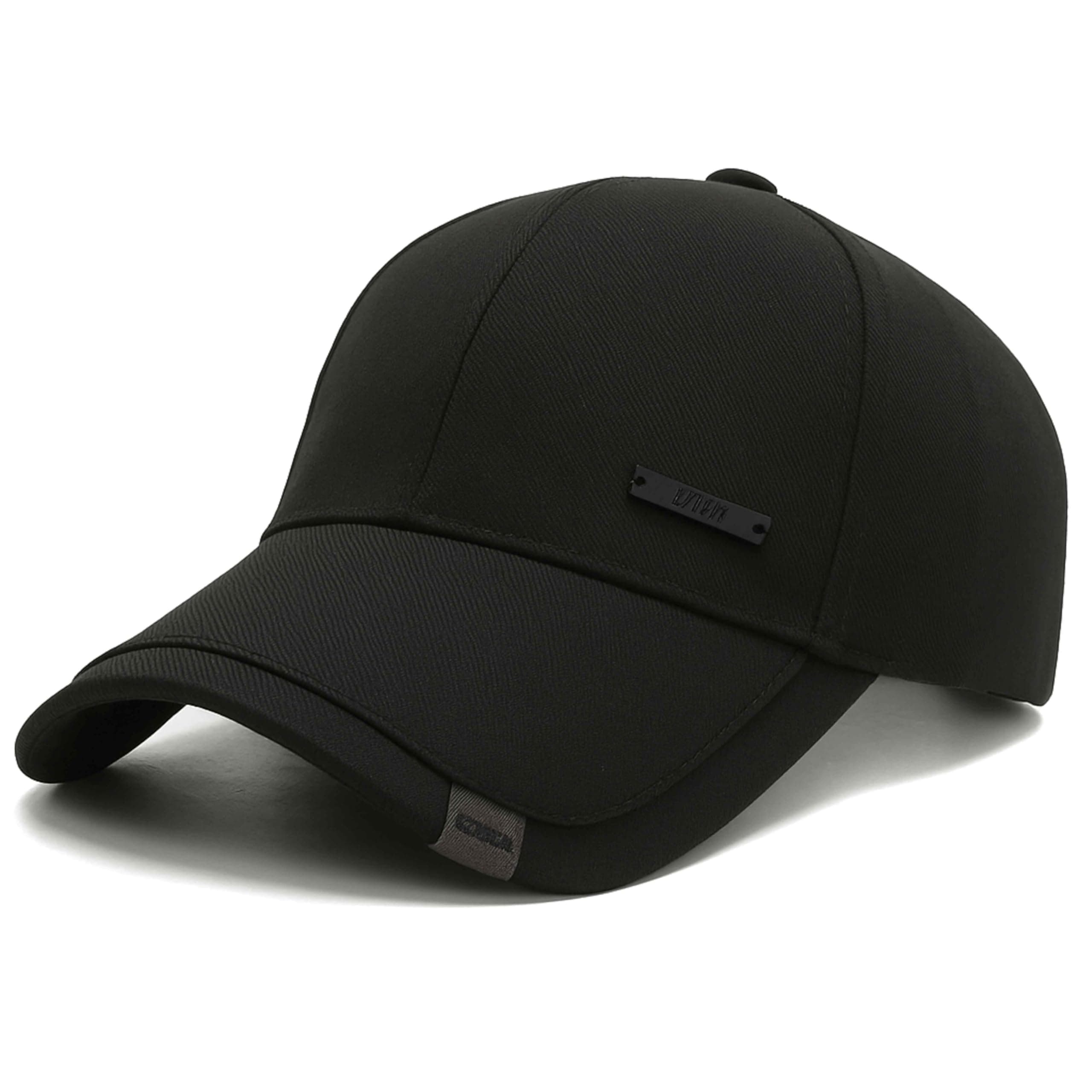 Aepigo Hat for Men Woman Sports Cap Sun Hat Quick Drying Soft Polyester Fiber Adjustable for Men and Women Black