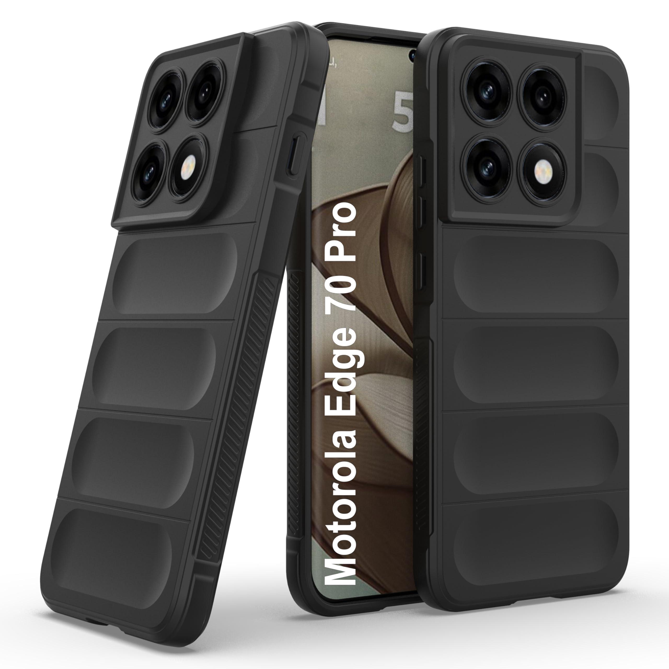 Zapcase Back Case Cover for Motorola Edge 70 Pro | Compatible for Motorola Edge 70 Pro Back Cover | Liquid Silicon Magic Case with Camera Protection | Black