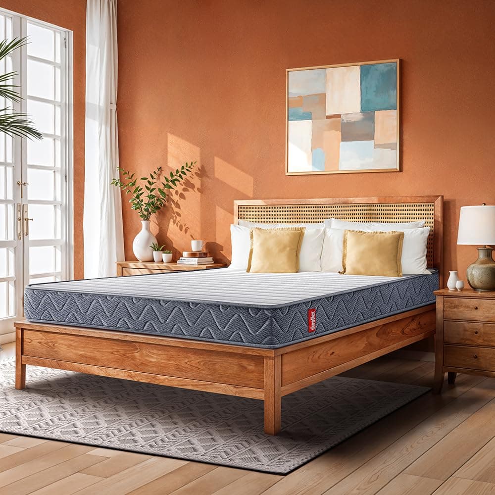 Duroflex LiveIn Bounce - 6 Inch Pocket Spring Mattress Single Size, 3 Zone Roll Pack Mattress for Zero Motion Transfer, Medium Soft Firmness with Cotton Felt Layer, (72X36X6 Inches)