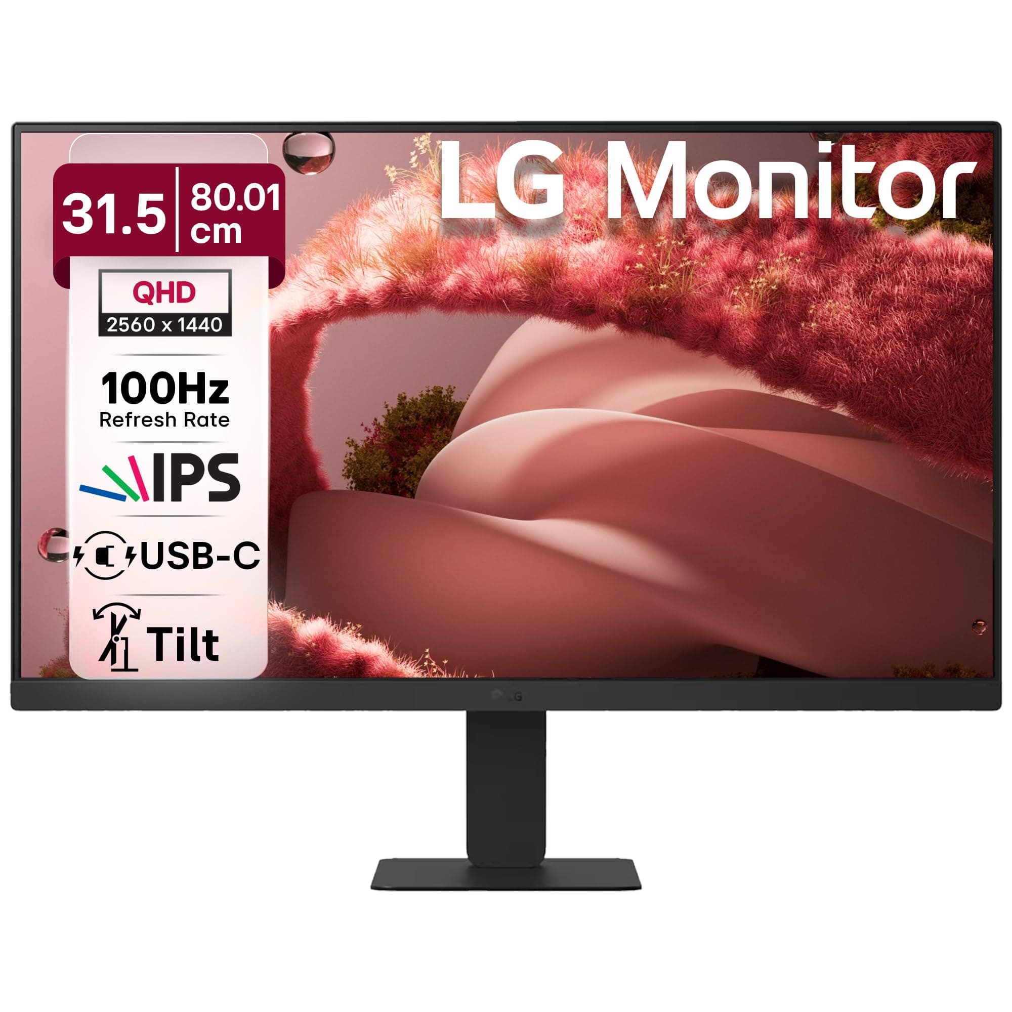 LG 32U631A 80.01cm (32 Inch) QHD (2560x1440) IPS Monitor, sRGB 99% (Typ.), HDR10, USB-C with 15W PD, HDMI, 3 Side Virtual Borderless, Anti-Glare, Reader Mode, Flicker Safe, Slim Stand, HP Out, Black