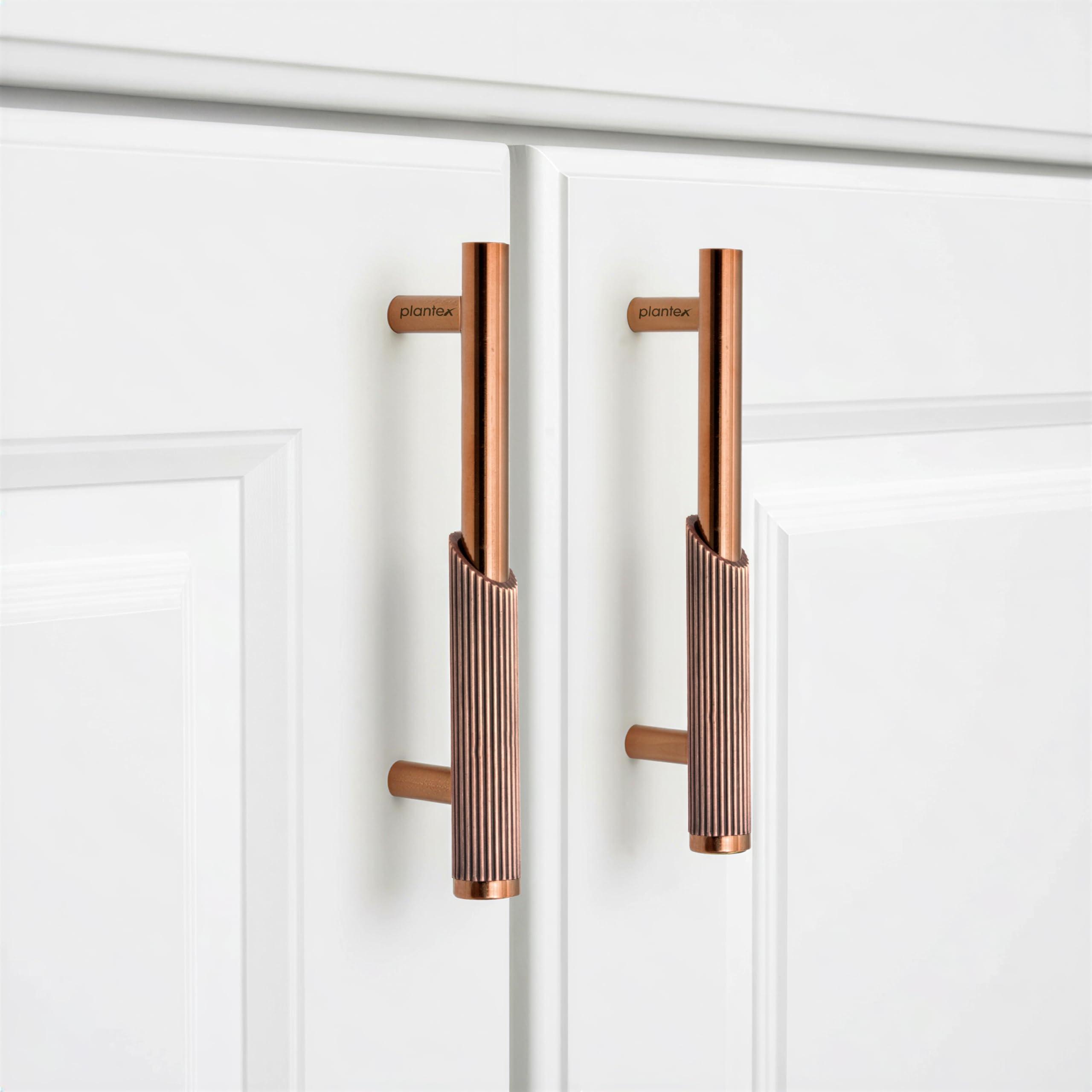 Plantex Stainless Steel & Aluminium Cabinet Handle/96mm Wardrobe Handle for Home/Cupboard Door Pull-Push Handles for Office - Pack of 2 (Rose Gold)