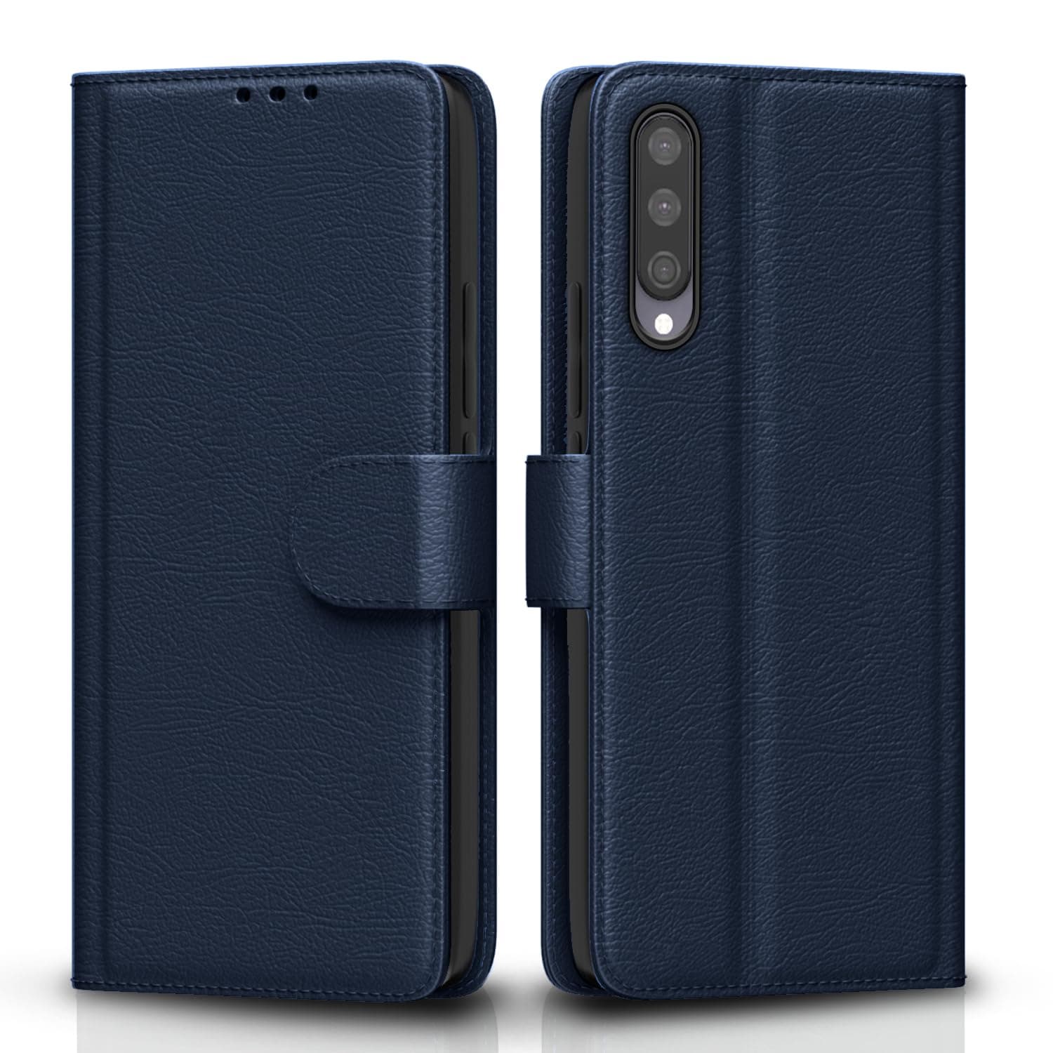Pikkme Flip Cover for Mi A3| Leather Finish | Shockproof with Card Pockets & Wallet Stand | Ultimate Protection Case(Blue)