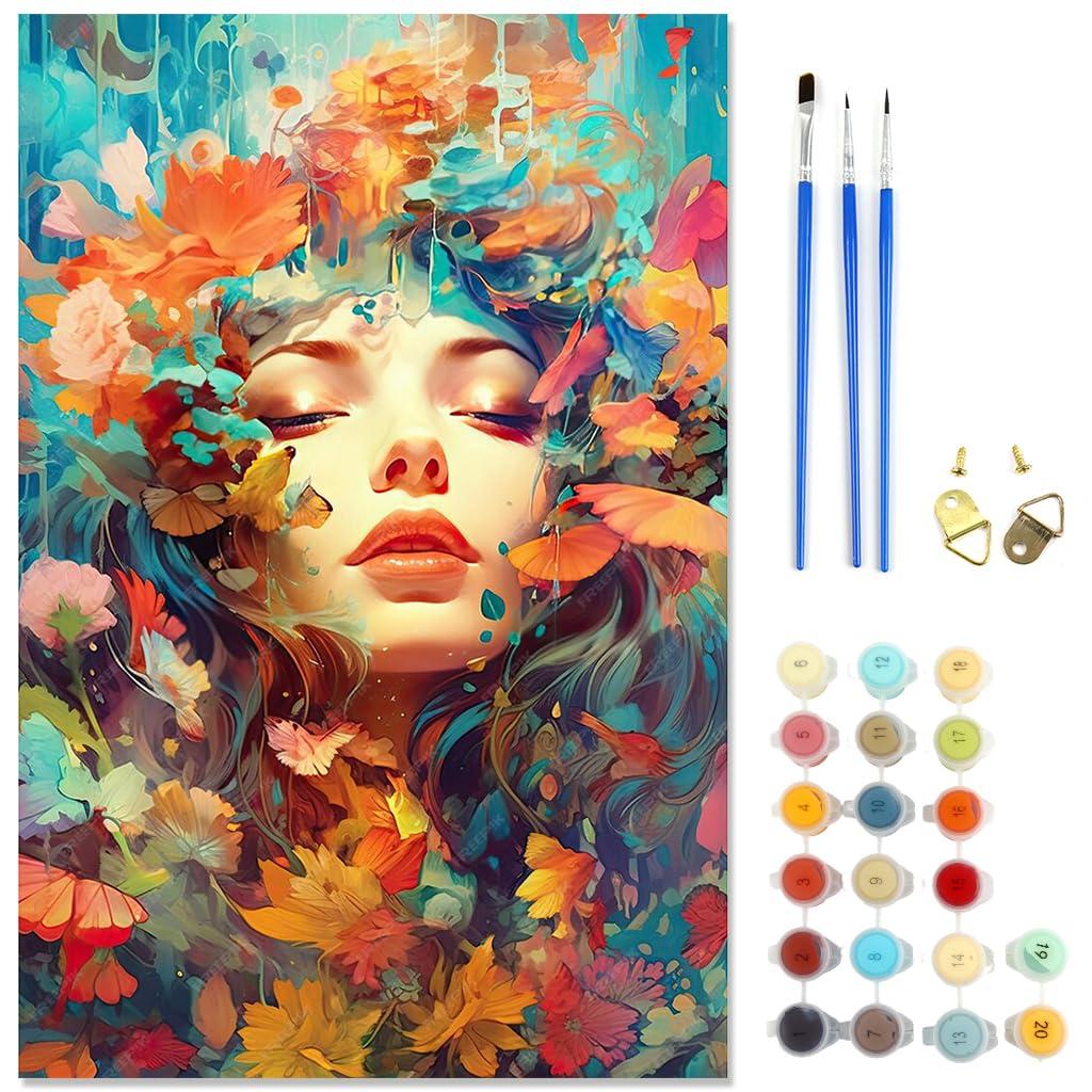 HASTHIP® Paint by Numbers Kits for Adults and Kids Canvas DIY Oil Painting