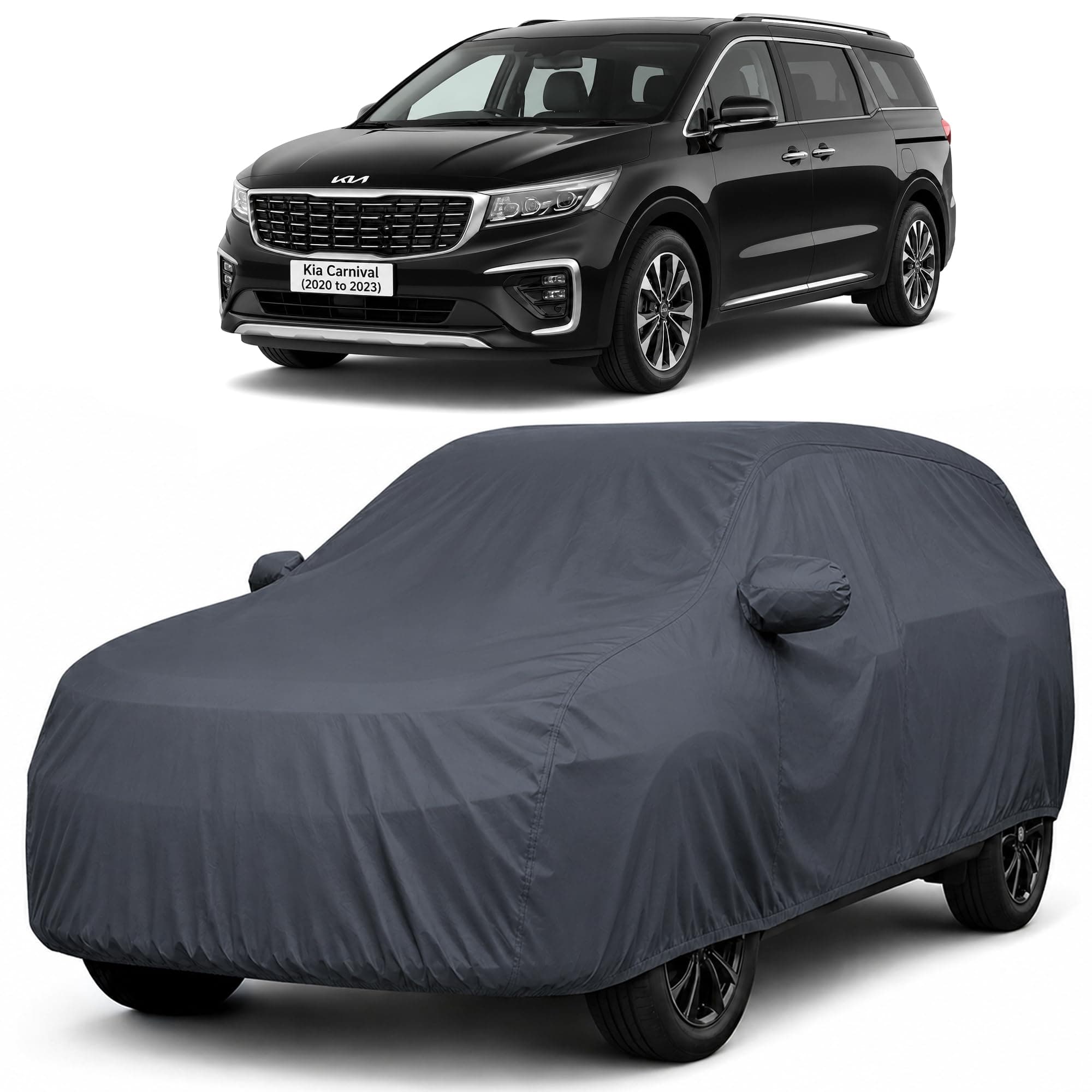 Autofact Car Body Cover Compatible with Carnival 2020-2023 | Custom Fit Car Cover |100% Waterproof | Triple-Stitched Lightweight Fabric | Dustproof | Indoor & Outdoor Use | Elastic Bottom