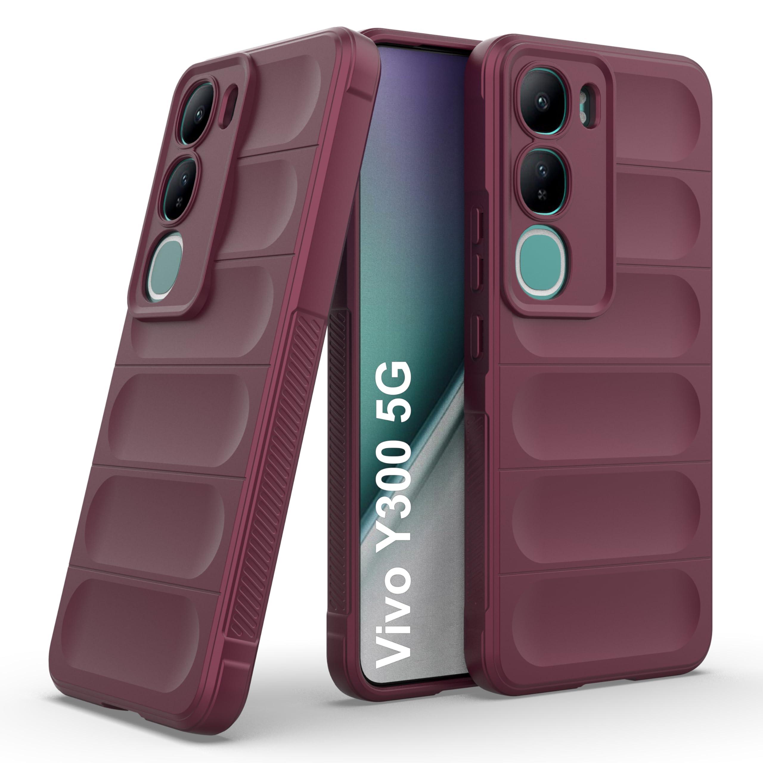 Zapcase Back Case Cover for Vivo Y300 5G | Compatible for Vivo Y300 5G Back Cover | Liquid Silicon Magic Case with Camera Protection | Plum