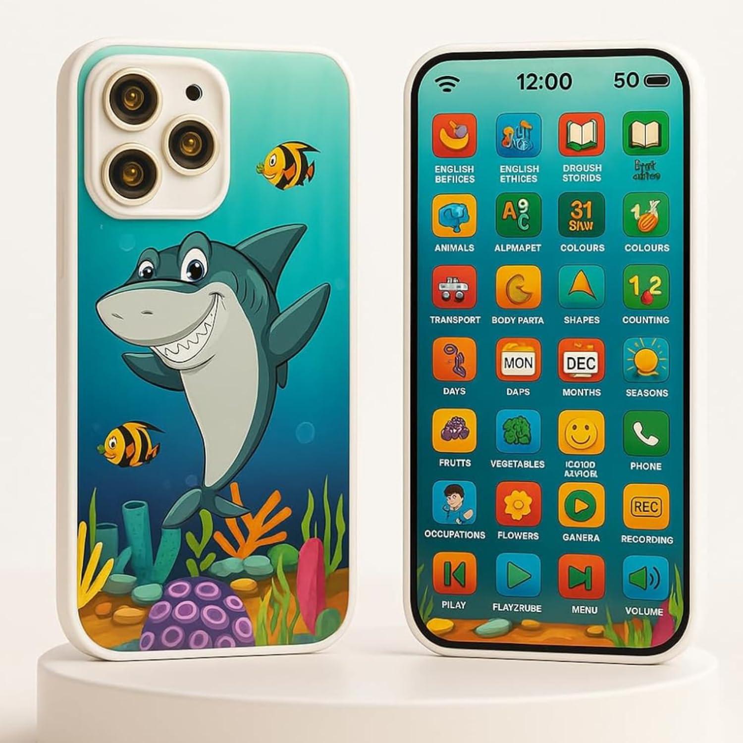 Educational Phone Toy for 2-12 Years Kids Rechargeable 24 Modes Talking Baby Smart Phone Mobile Toy for Boys Girls Christmas Gift Birthday Surprise
