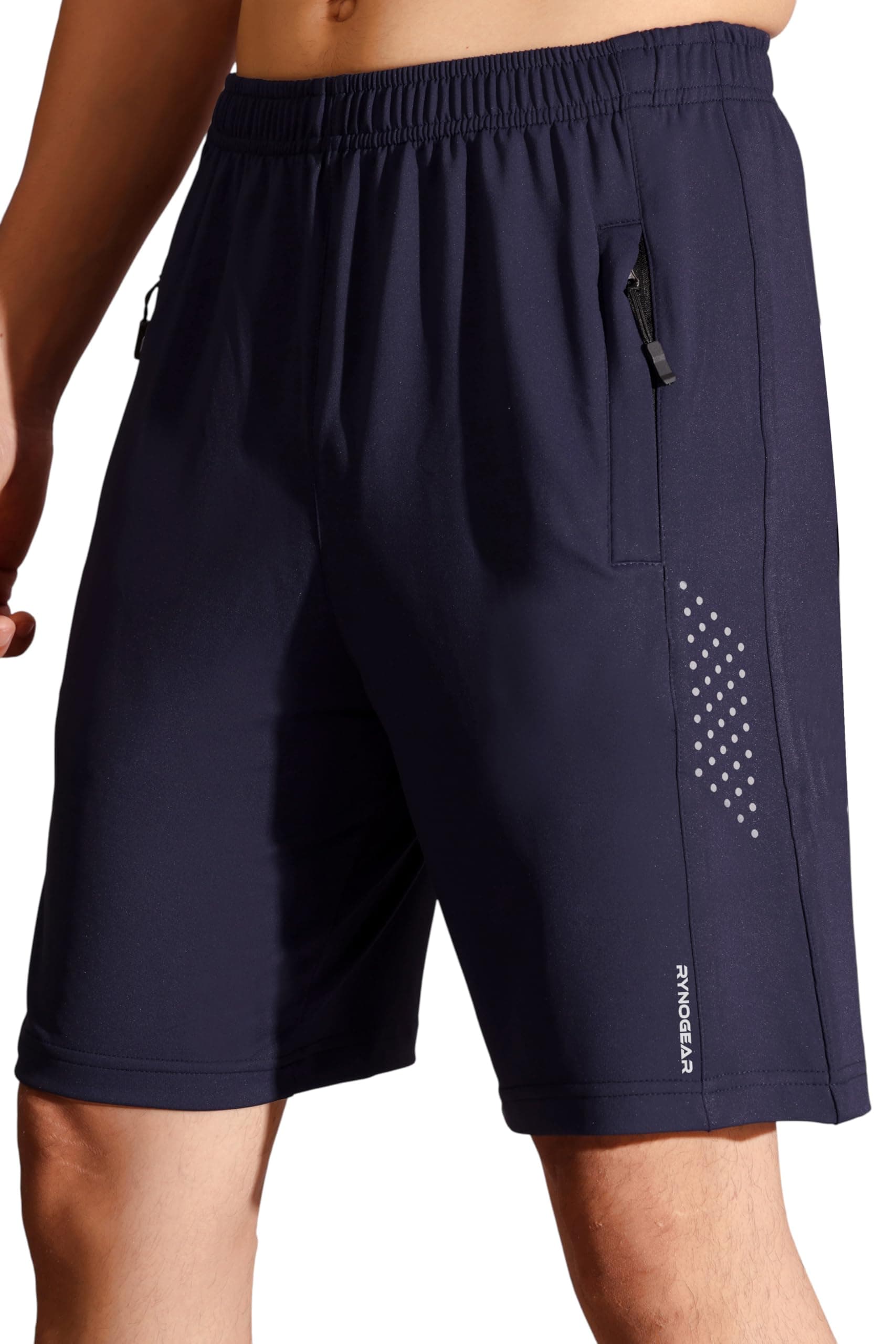 RynoGear Men's Shorts with Zipper Pocket Navy Blue