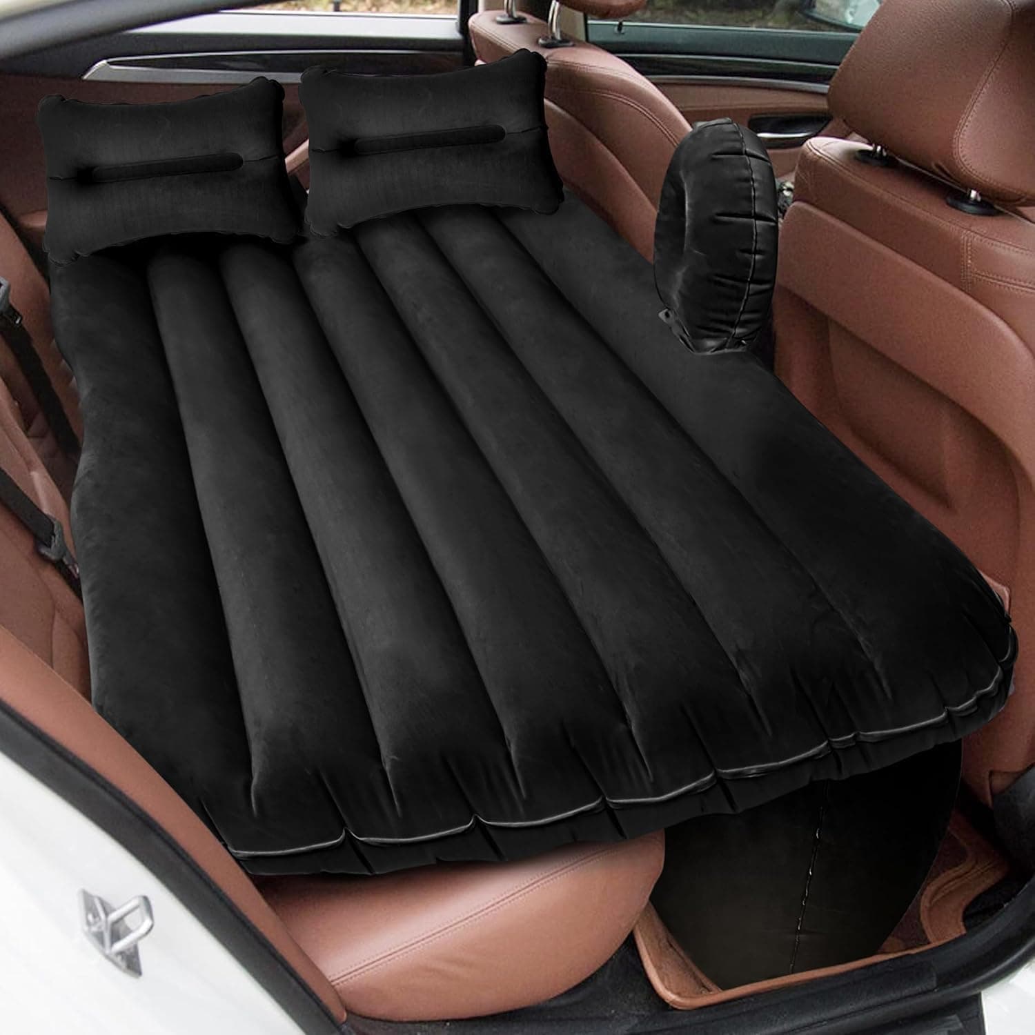 TEKCOOL Premium Car Inflatable Bed with Pump & 2 Air Pillow Universal Fit Back Seat Bed Car Inflatable Mattress Car Bed for Kids,Travel,Trip,Camping,Picnic,Pool &Beach