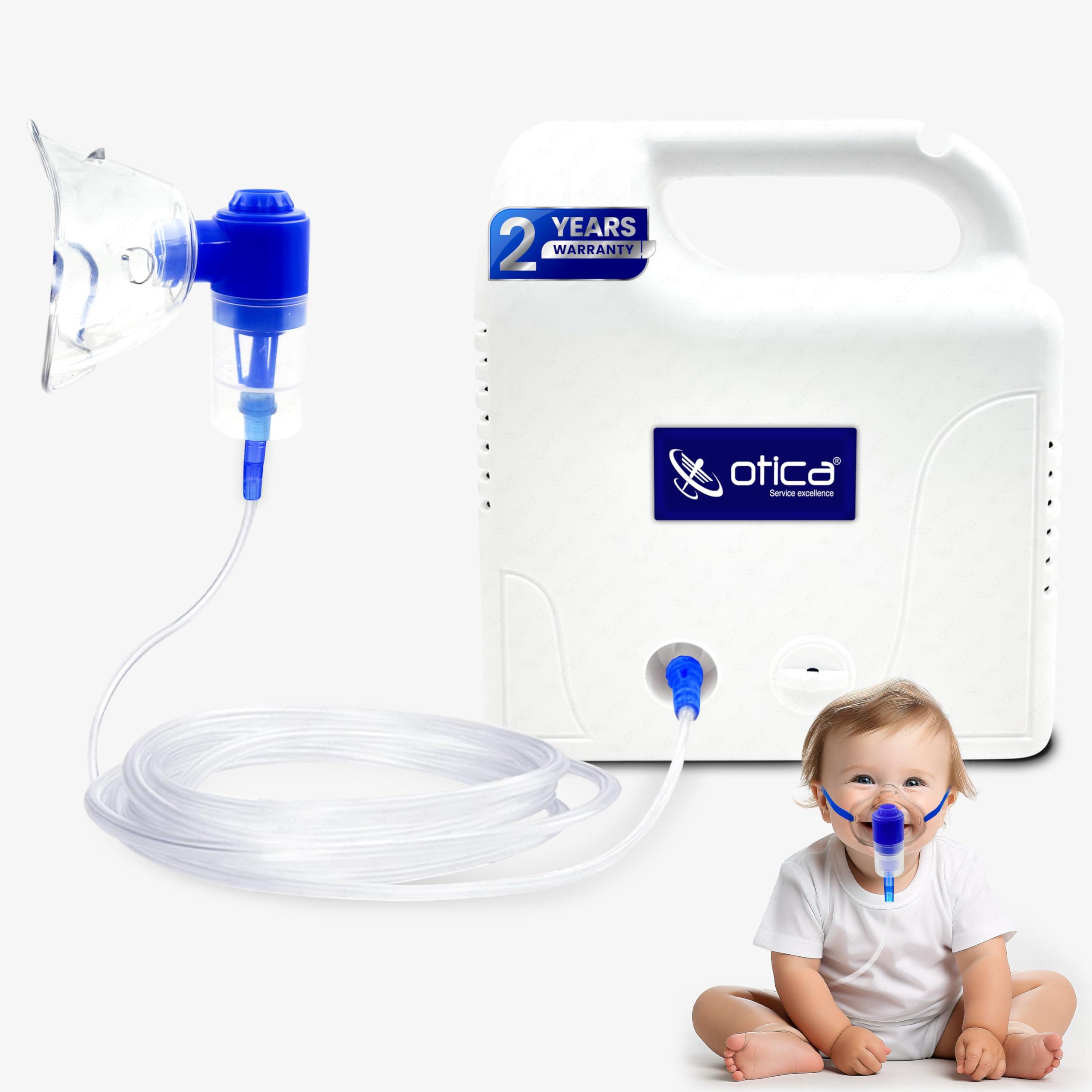OTICA USA Nebulizer Machine for Adults and Child 24 month Warranty - Portable Nebulizer Machine with 1 Set of Kits Compressor Nebulizer Machine for Home Use Travel