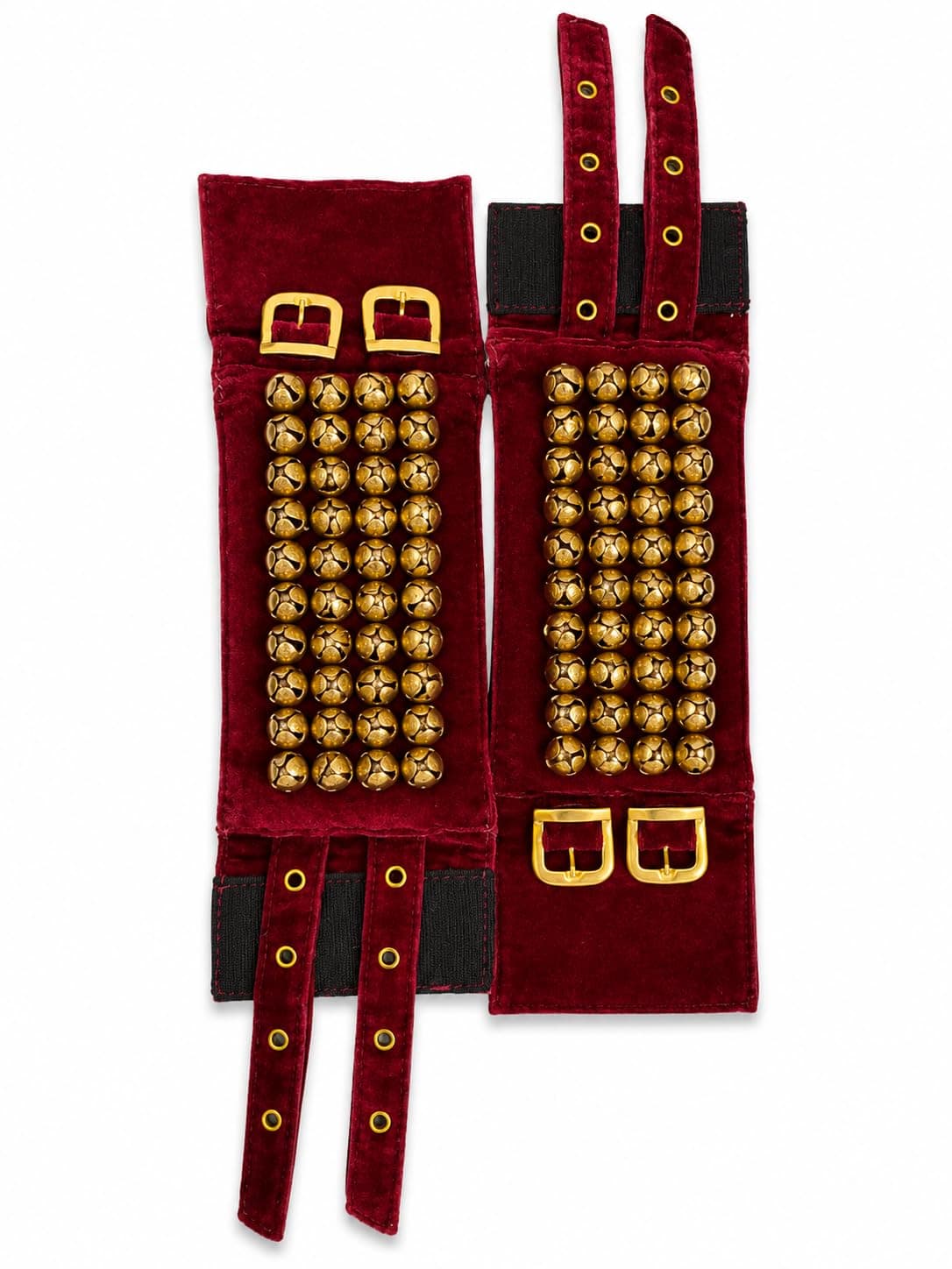 SKSM Metals ® Mehroom Velvet Pad for Classical Bharatanatyam Kathak Dance with Adjustable Strap(Velvet Belt with Velcro) (4 Line Mehrom)