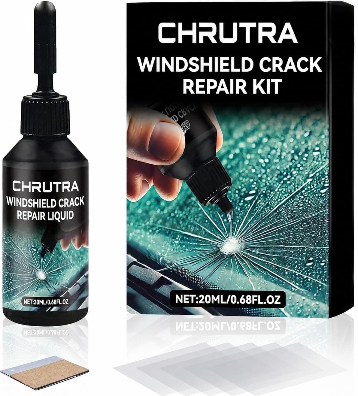 CHRUTRA Latest Car Windshield Crack Repair Kit, Glass Repair Liquid for Cracks for Fix Auto Windshield Glass Cracks, Car WindowGlass Repair Tool Set for Quick and Easy Auto Scratch Fix