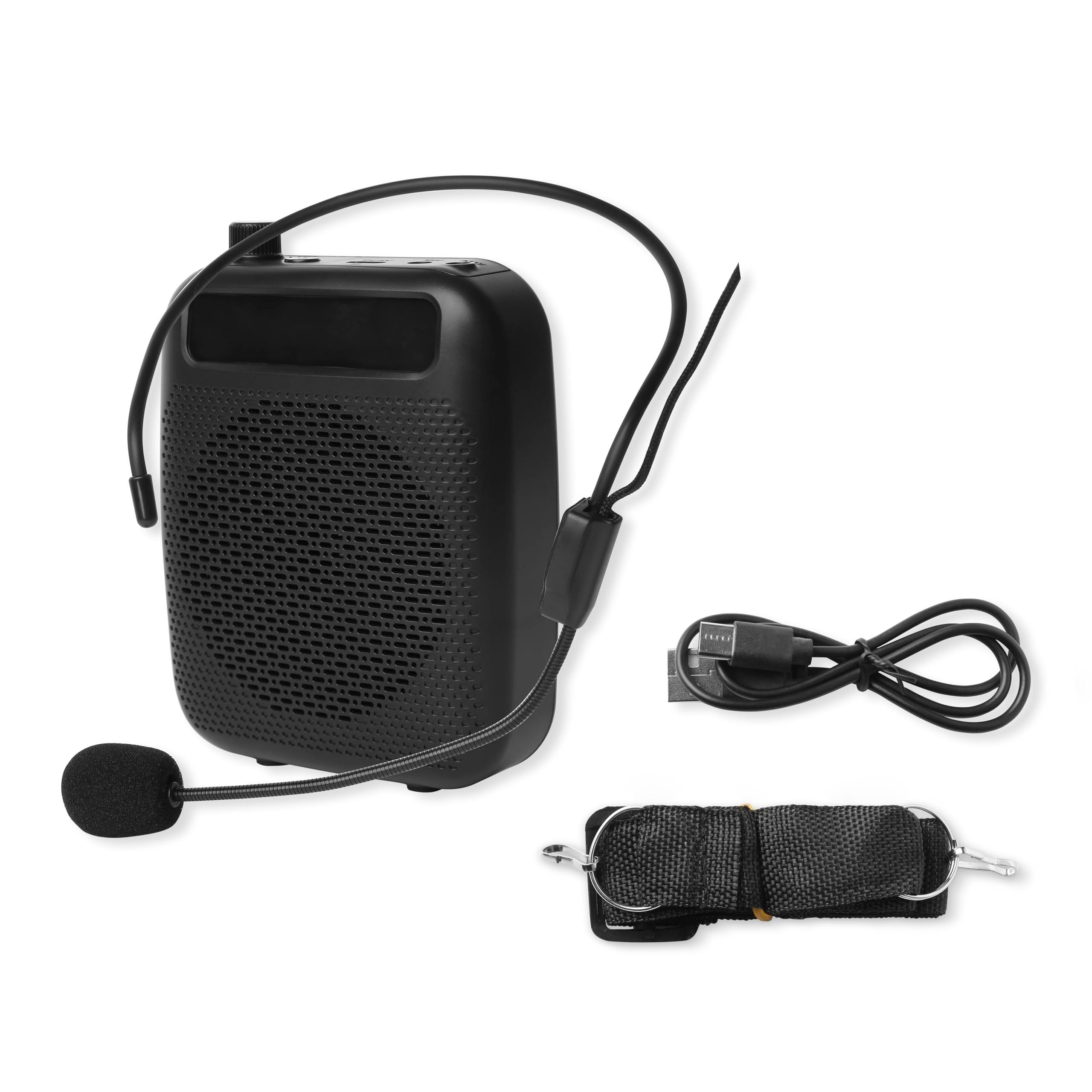 Juarez JRZPA668 Portable PA Amplifier (Black) – Rechargeable Speaker with Wireless Mic Support, Bluetooth, USB/TF/AUX Playback, Powerful Sound for Teaching, Events, Singing & Outdoor Use