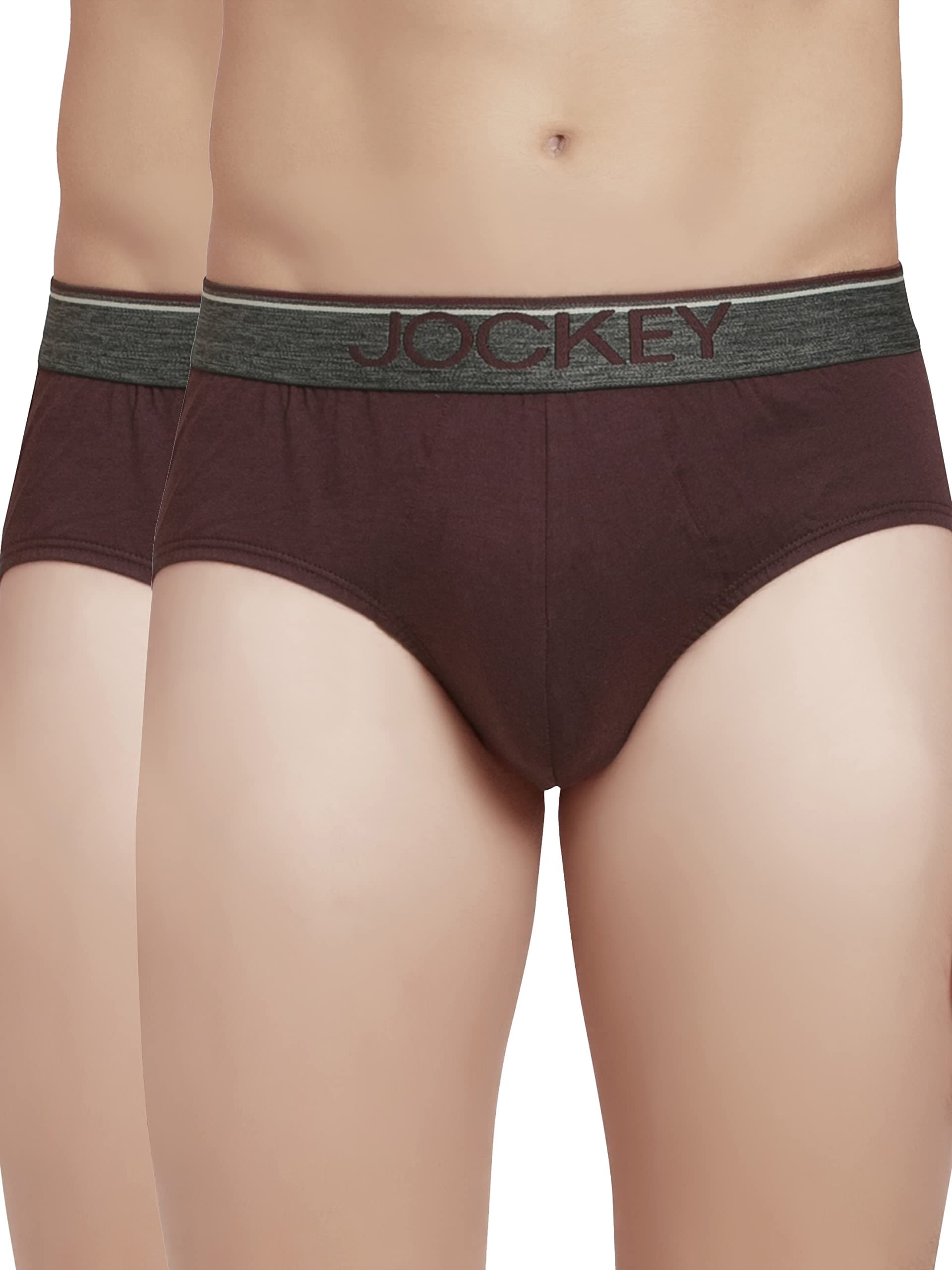 Jockey Men's Cotton Regular Briefs (Pack of 2) (8037-02_Mauve Wine_M)