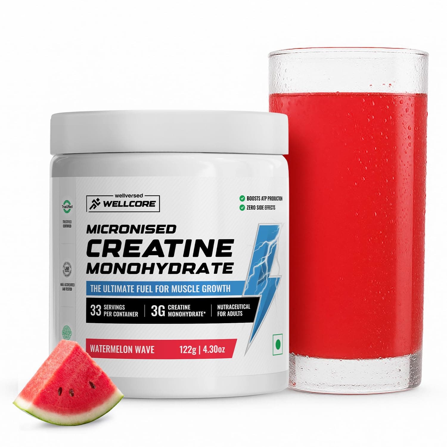 Wellcore Pure Micronised Creatine Powder (33 Servings, Watermelon Wave)