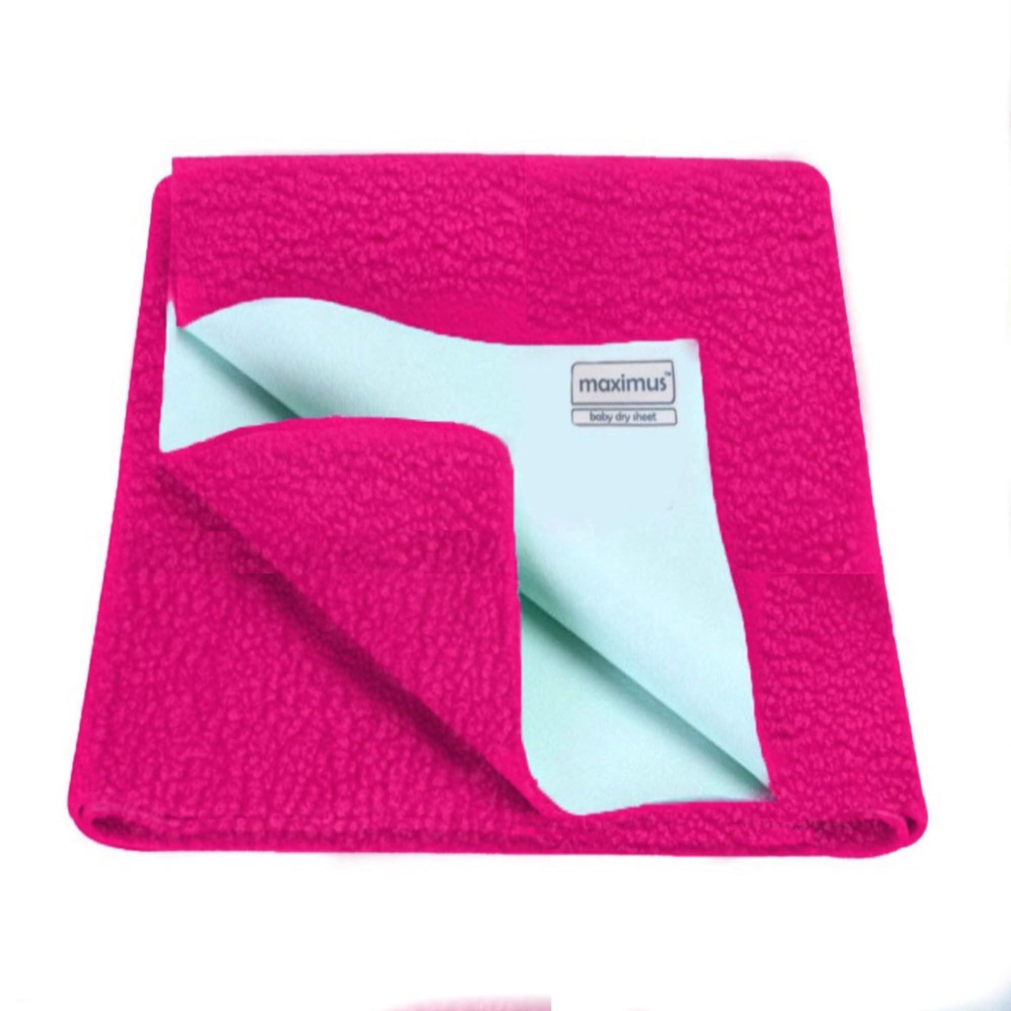Maximus Waterproof Quick Dry Sheet for Baby| Bed Dry Pad | Baby Bed Protector Sheet for Toddler Children (Medium (100cm x 70cm), Pink)