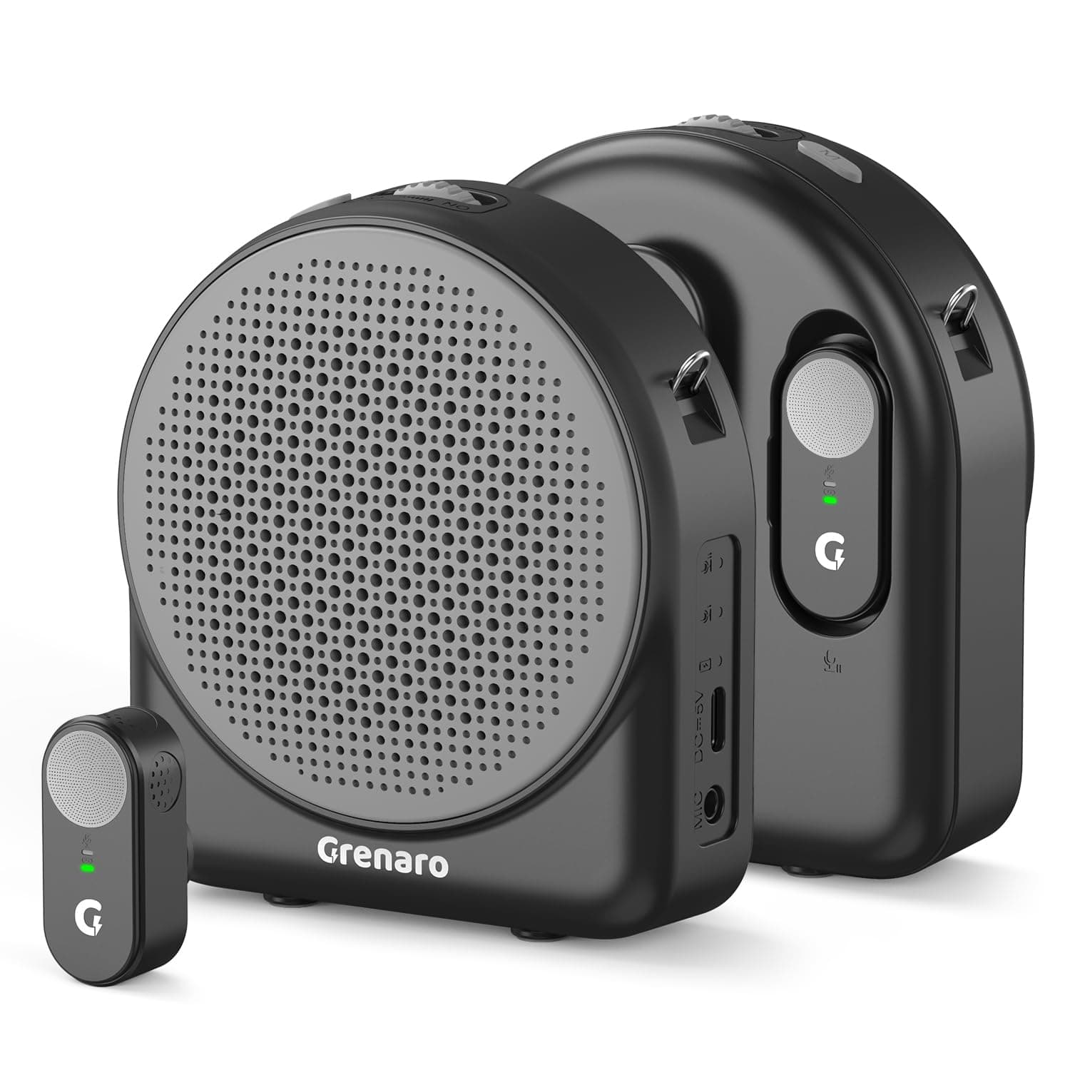 GRENARO Wireless Voice Amplifier for Teachers, 10W Portable Voice Speake with Wireless Microphone, Bluetooth 5.3, Support for Classroom, Presentation, Training & Tour Guide (10W Wireless)