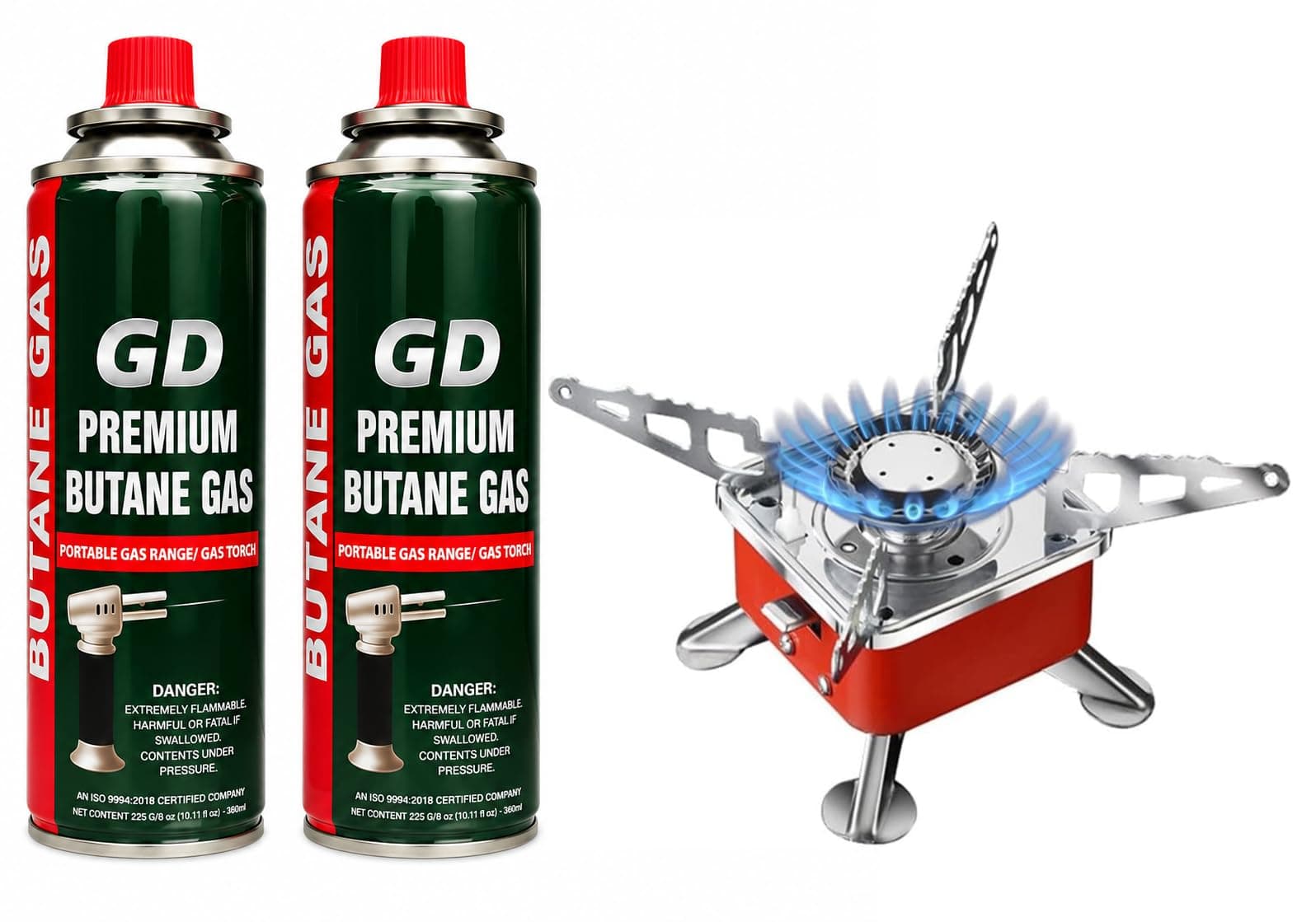 Gadget Deals combo- camping stove with cylinder | camping gas stove | Cooking Gas Burners & butane gas cylinder - butane gas refill | Emergency stove | camping cylinder