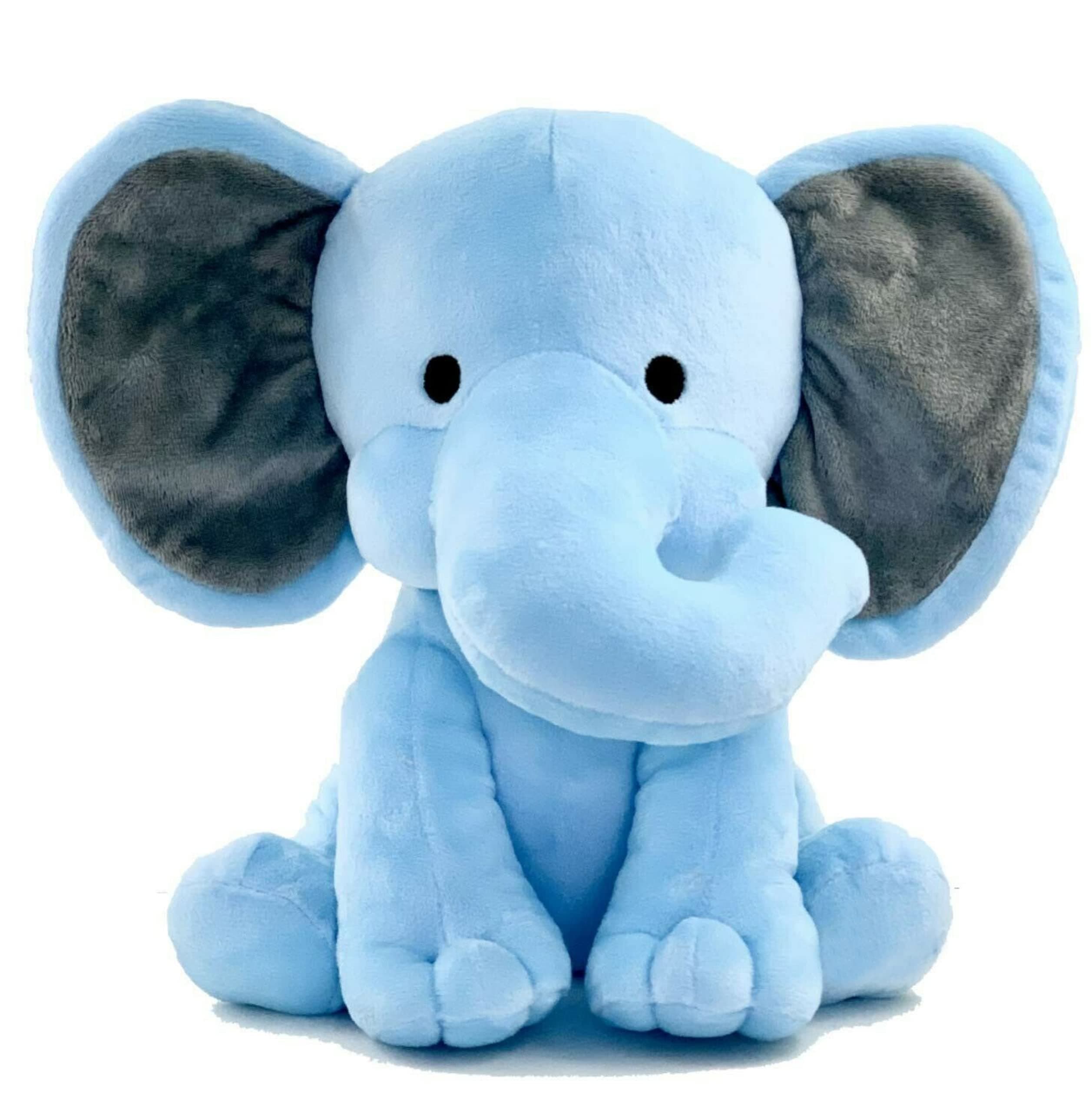 Babique Elephant Sitting Plush Soft Toy Cute Kids Animal Home Decor Boys/Girls (30cm) Blue