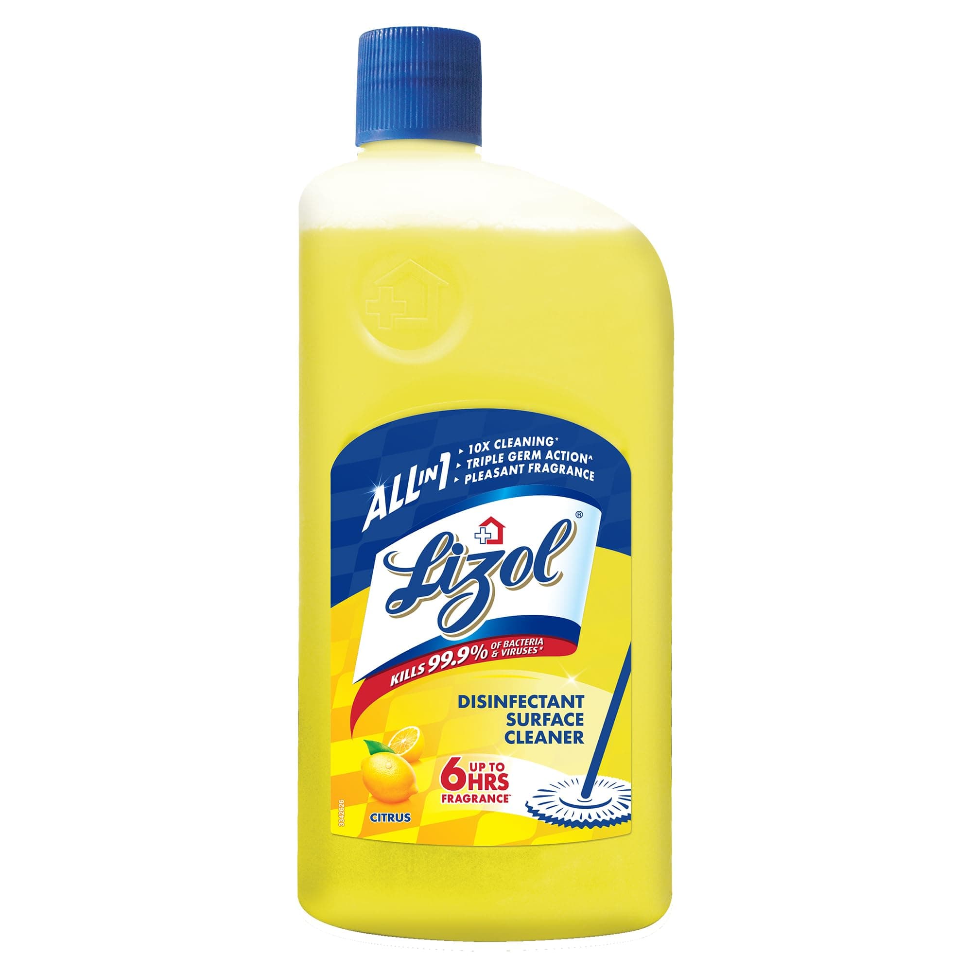 Lizol Disinfectant Surface & Floor Cleaner Liquid, Citrus - 1 Litre | Suitable for All Floor Cleaner Mops | Kills 99.9% Germs| India's #1 Floor Cleaner